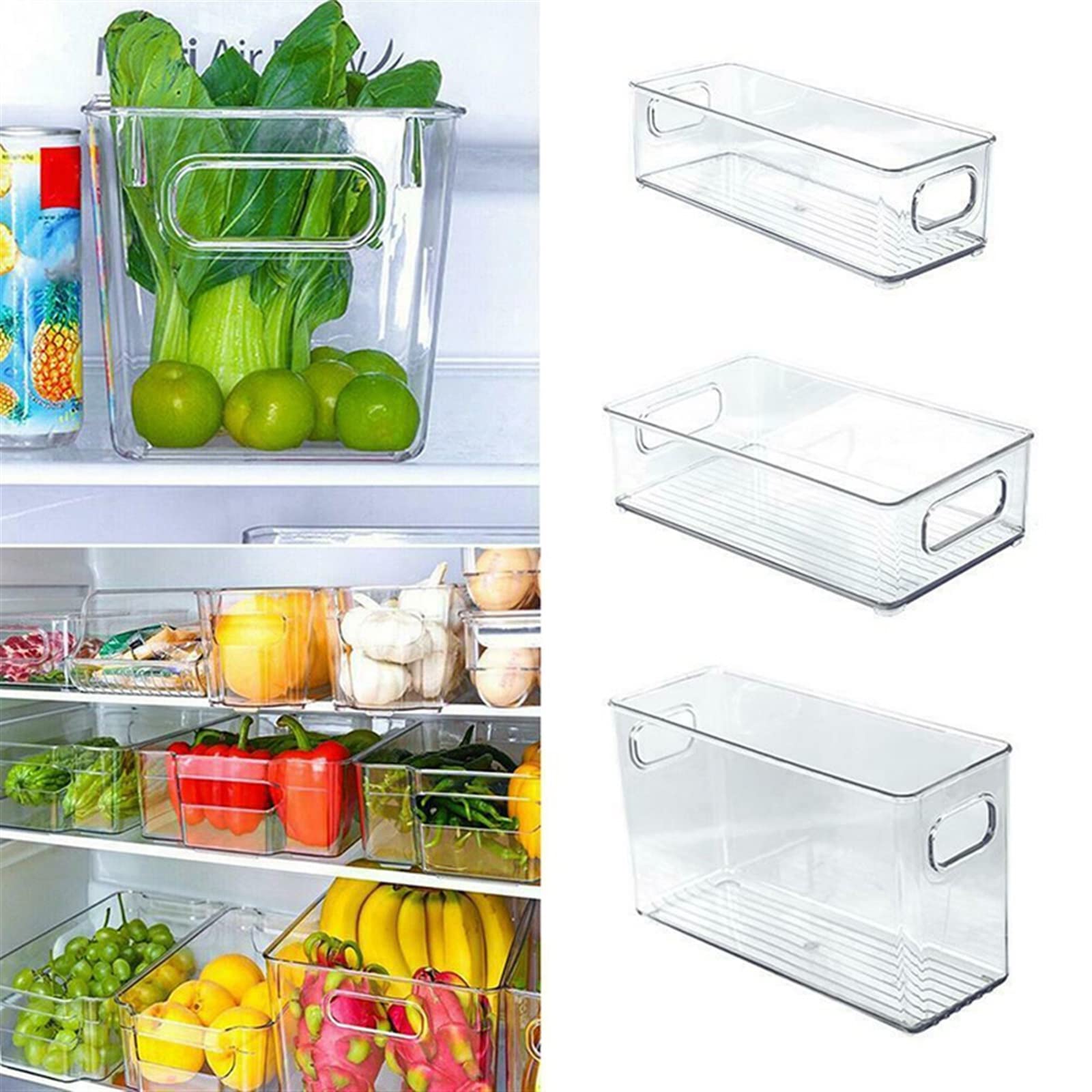 Aufbewahrungsbox Kühlschrank Aufbewahrungsbox Kapazität von Stac Kühlschrank Lebensmittelaufbewahrungsbox (Farbe: 1) (3)