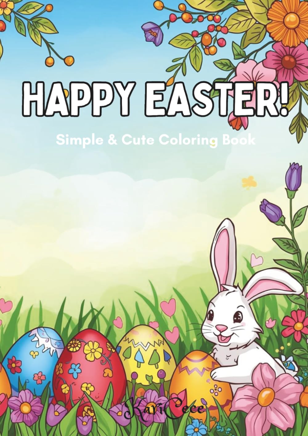 Happy Easter!: Simple & Cute Coloring Book