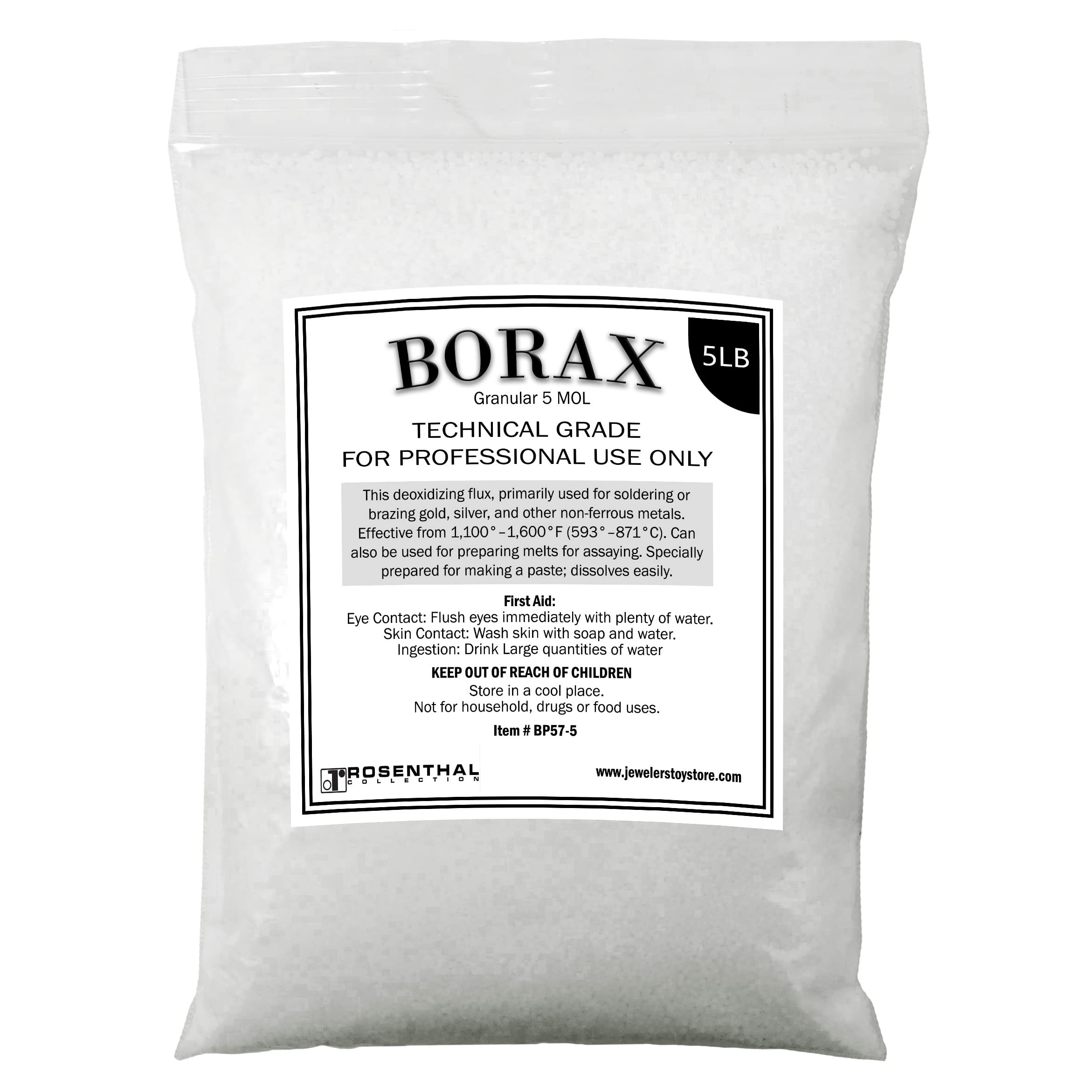 Rosenthal Collection Borax Flux 5 MOL – 5 LB Casting Flux for Jewelry Soldering, Melting Silver, Gold, Sterling