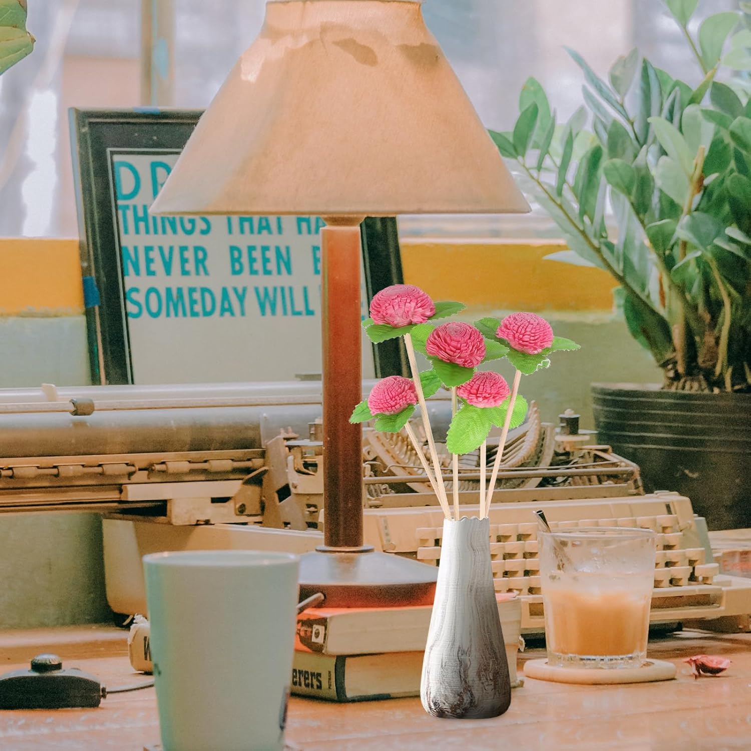 HOMSFOU Aromatherapy Dried Flower Rattan Reed Diffuser Sticks Replacement for Essential Oil Diffuser Home Fragrance Decor Wedding Living Room Ambiance 9.64X1.96X1.18In - Image 4