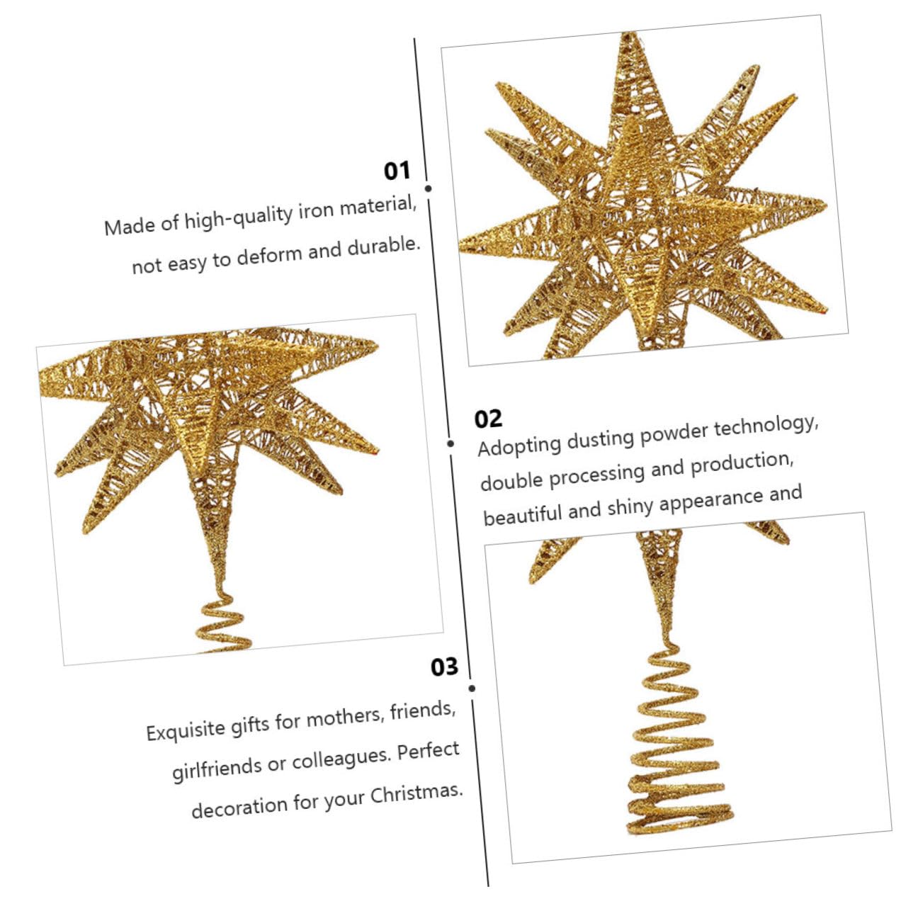 Decorazione Natalizia A Forma Di Stella Accessorio Decorativo Per Albero Di Natale Per Addobbi Natalizi Per Albero E Decorazione Natalizia