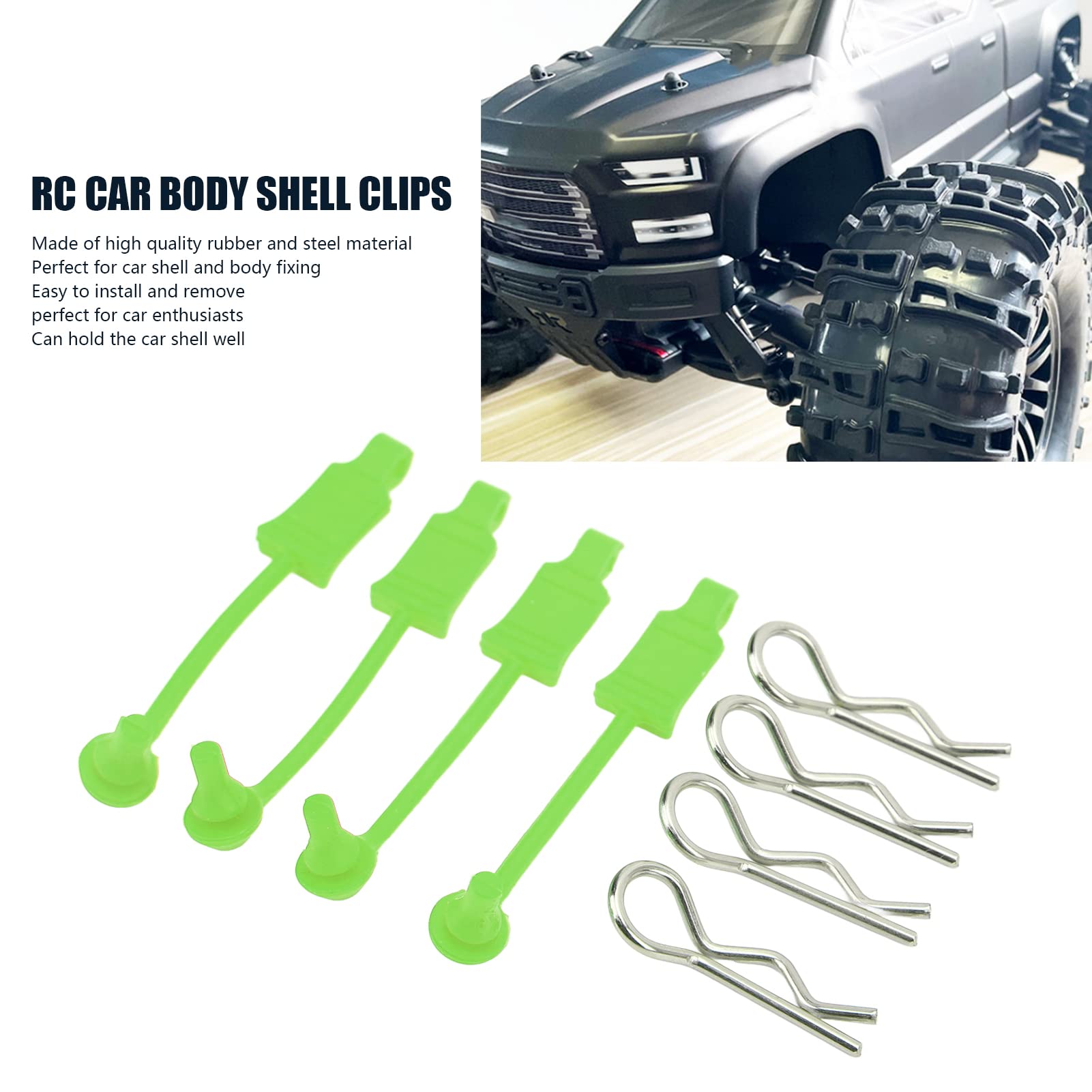 Brrnoo RC Car Body Shell Clips & Retainers for 1/10 Scale, RC Car Body Clip Retainers, Compatible with Tenacity DB, Big Rock - Image 2
