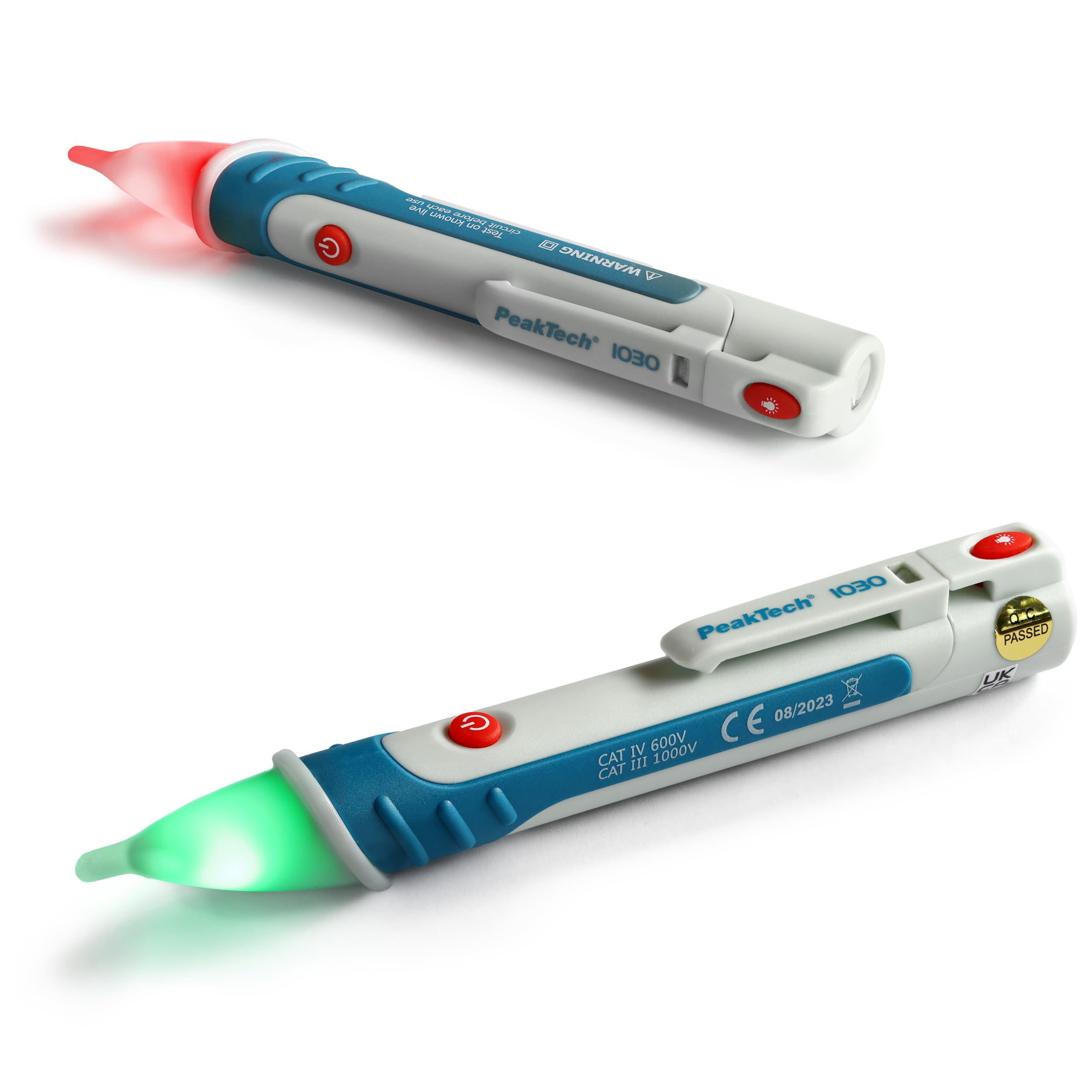 PeakTech P 1030 AC Spannungsprüfer berührungslos [+LED Signal Lampe & Vibration] 50-1000 V AC Betriebsbereich,Leitungssuchgerät,Leitungssucher,Phasenprüfer,Stromprüfer,Leitungsfinder,157x26mm