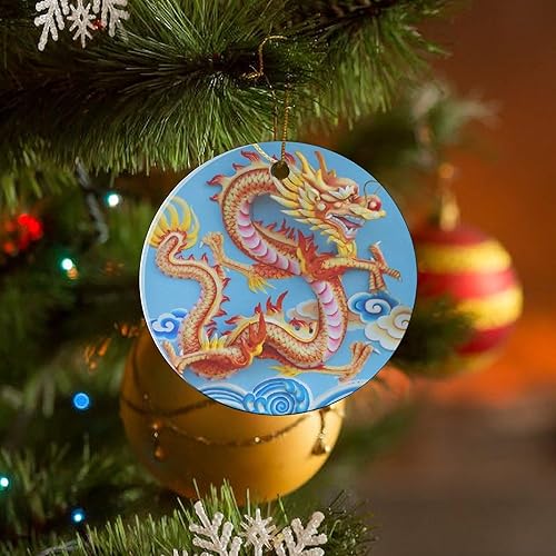 Miniatura 4 de Adornos de Navidad de cerámica 2023, decoraciones para árbol de Navidad para niños, amantes y amigos, adorno colgante de doble cara de 2.8 pulgadas