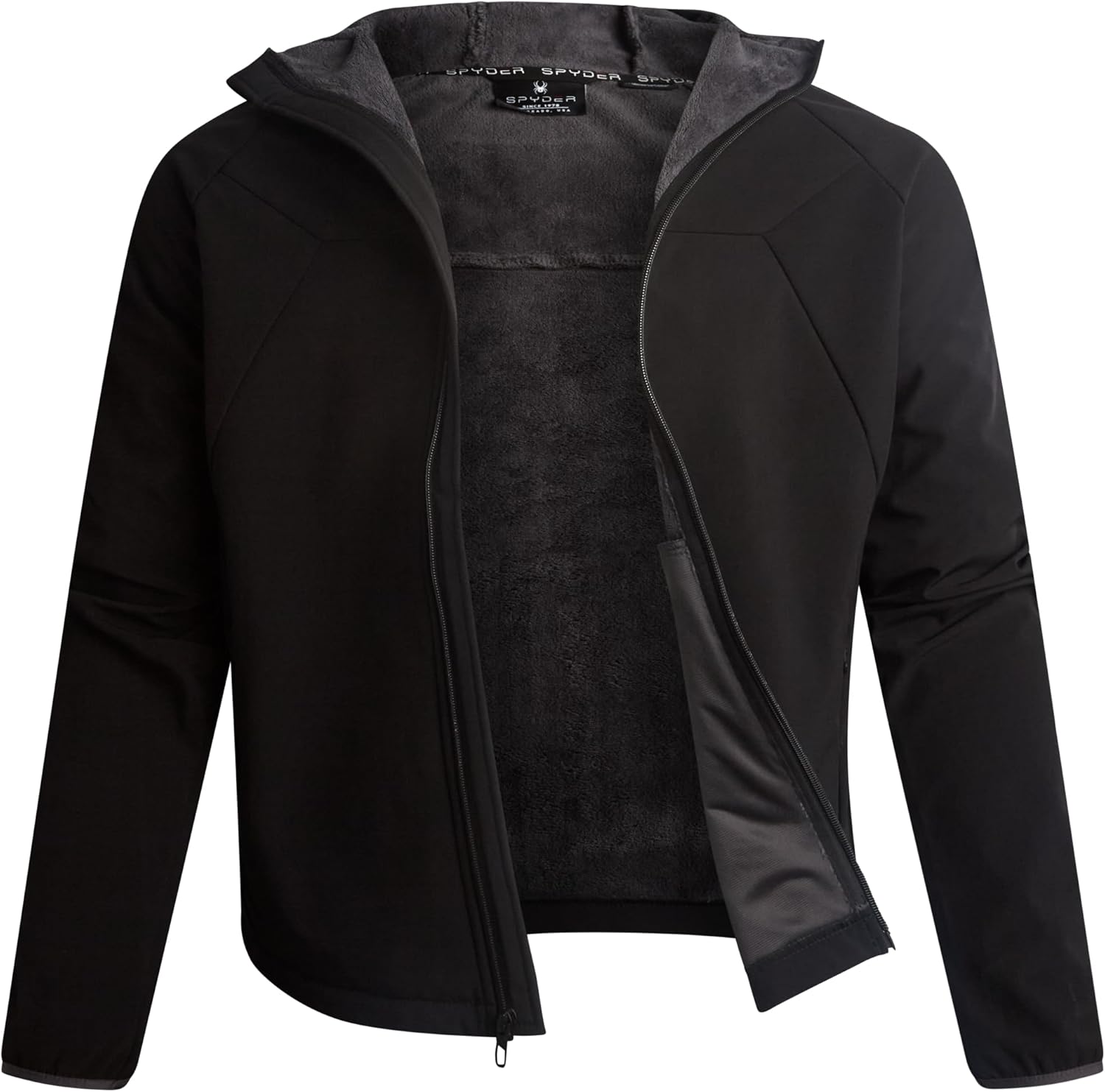 Spyder Mens Softshell Jacket - Faux Fur Lined Water Wind Resistant Performance Mens Fleece Jacket for Hiking Running Jogging - Image 3