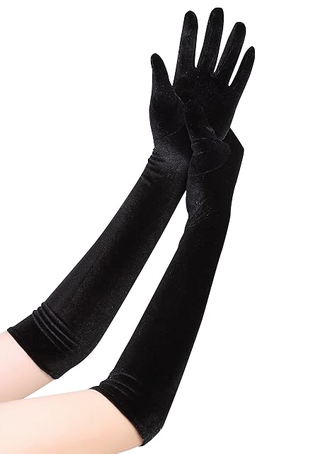 EORUBE guantes largos de ópera para mujer, guantes de terciopelo de los años 20
