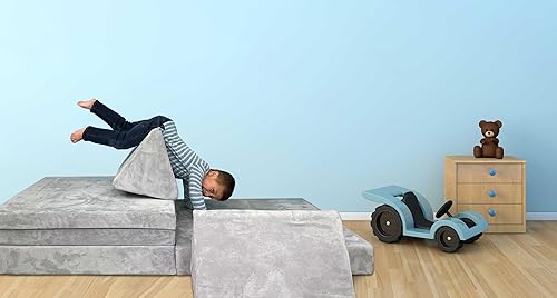 Miniatura 9 de Mod Blox Juego de muebles suaves de 6 piezas, sofá modular de espuma de microgamuza para niños creativos (naranja)