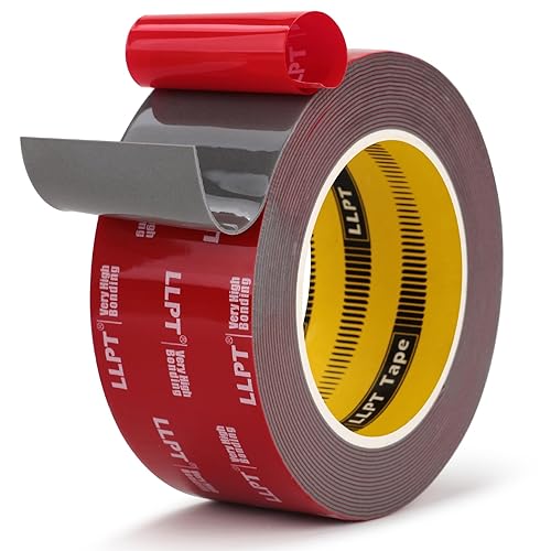 LLPT Cinta de montaje permanente impermeable de doble cara, resistente al agua, de 2 pulgadas x 18 pies, tiras adhesivas para colgar marcos de fotos