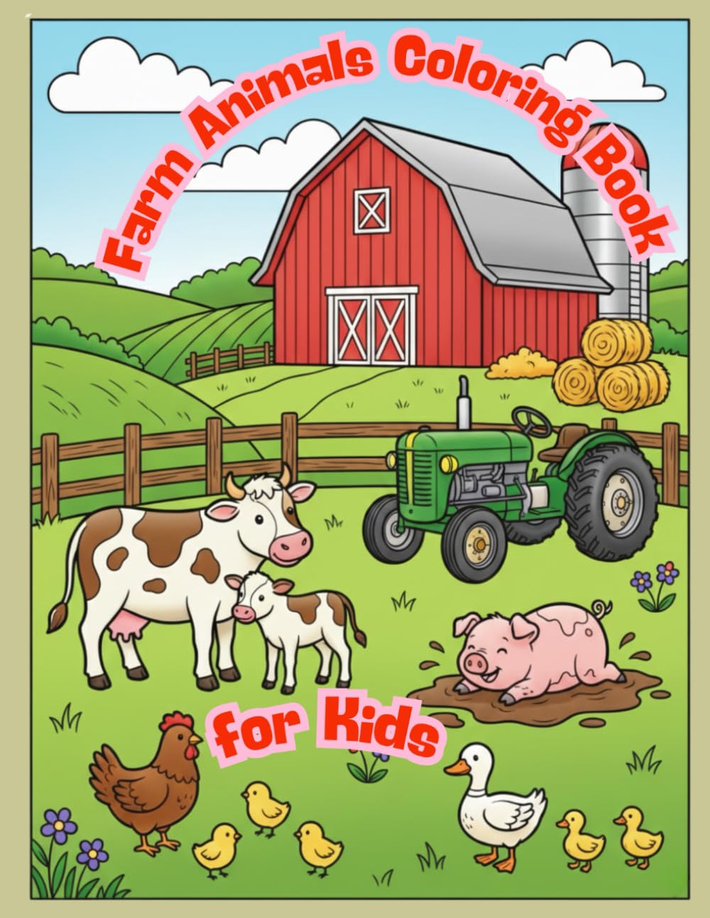 Farm Animals Coloring Book for Kids