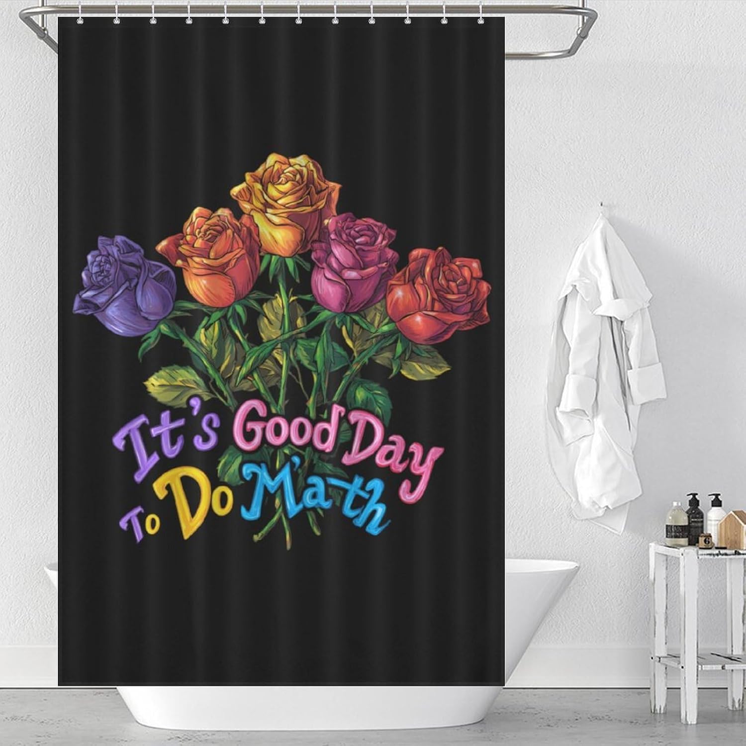 Its Good Day to Do Math Shower Curtain 46.85x70.87Inch（119x180cm） Polyester Bath Curtain Shower Curtains Printed Decorative