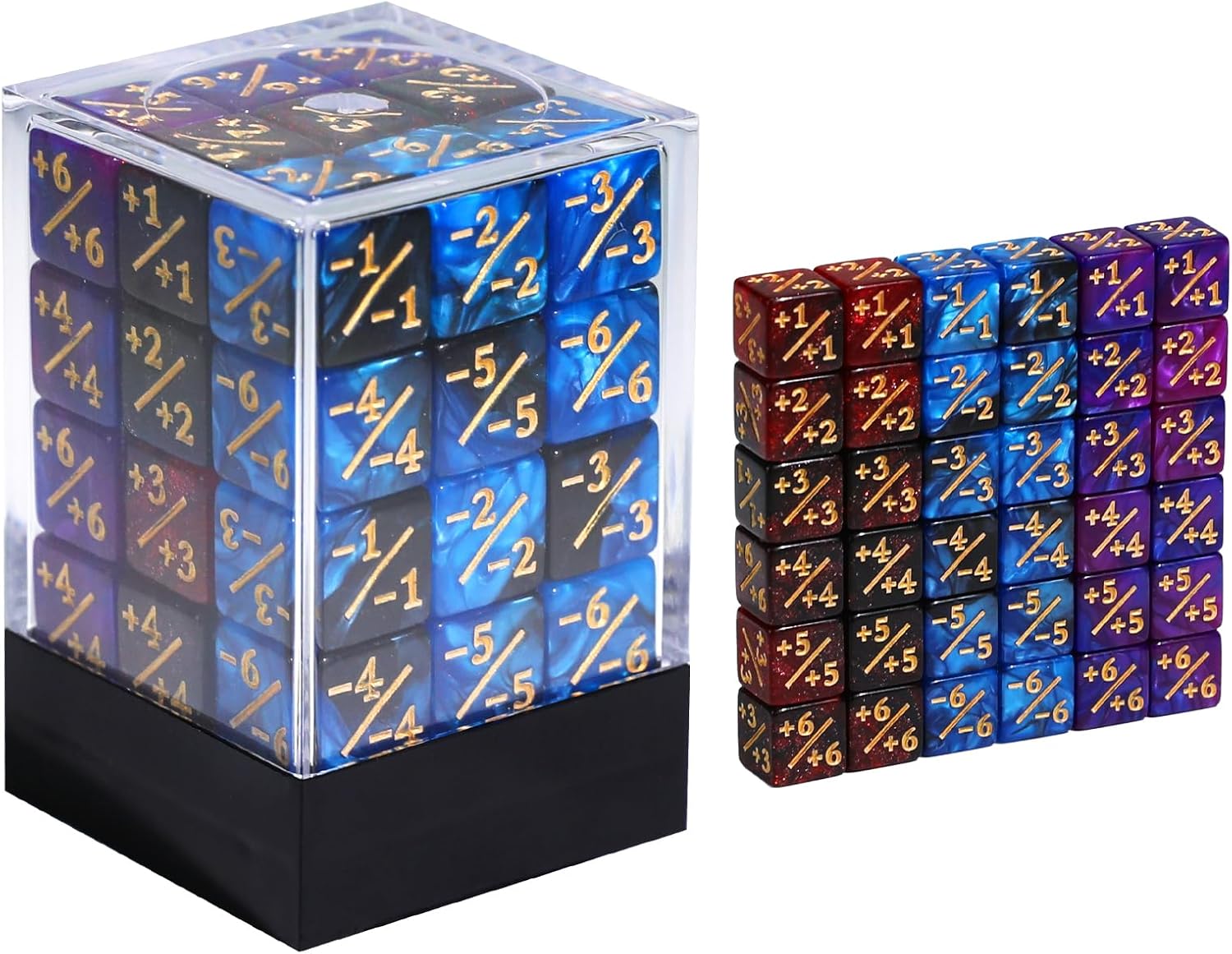 36PCS 12mm MTG Life Counters Dice Set with Box, Small MTG Tokens Loyalty 6 Sided Dice for Magic The gatering Accessories, Compatible with TCG CCG Magic Card Gaming Accessories