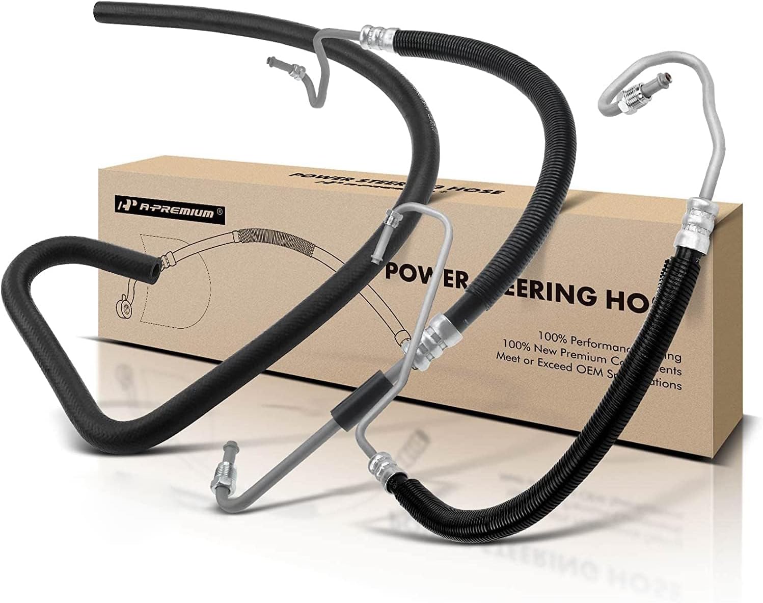 A-Premium Power Steering Hose Pressure & Return Hose Line Assembly Compatible with Chevy Silverado 1500 2500 HD GMC Sierra 1500 HD 2500 3500 3-PC Set