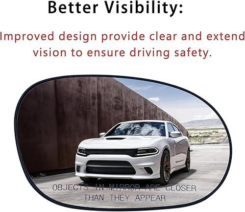 Miniatura 3 de Espejo de repuesto con calefacción lateral del pasajero derecho para Dodge Challenger 2008 2009 2010 2011 2012 2013 2014 2015 para Dodge Challenger
