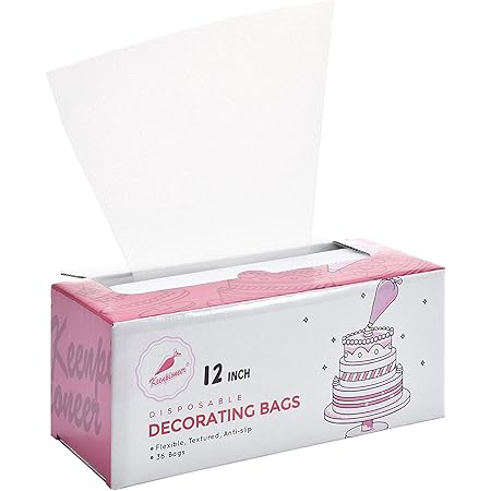 Keenpioneer Disposable Decorating & Pastry Bags 12" Pack of 36, Extra Thick Anti-Slip