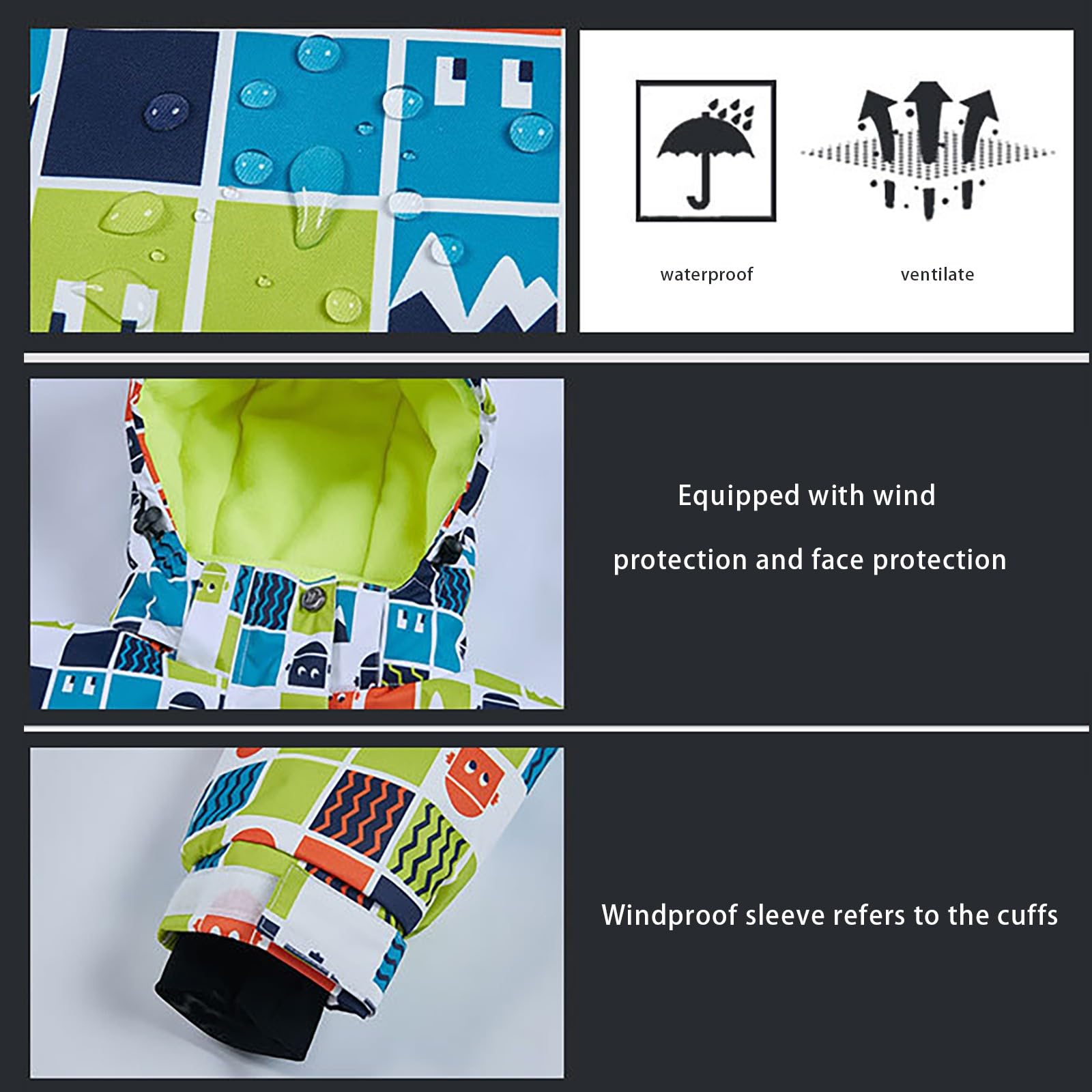 HEONSATI Tute Completo Da Neve Completi Sci Piumino Invernale Impermeabile Tutine Neve Moda Completo Unisex Bambino Da Neve Termiche Tute Set Snowboard Bambini E Ragazzi Leggero Per Andare Sulla Neve