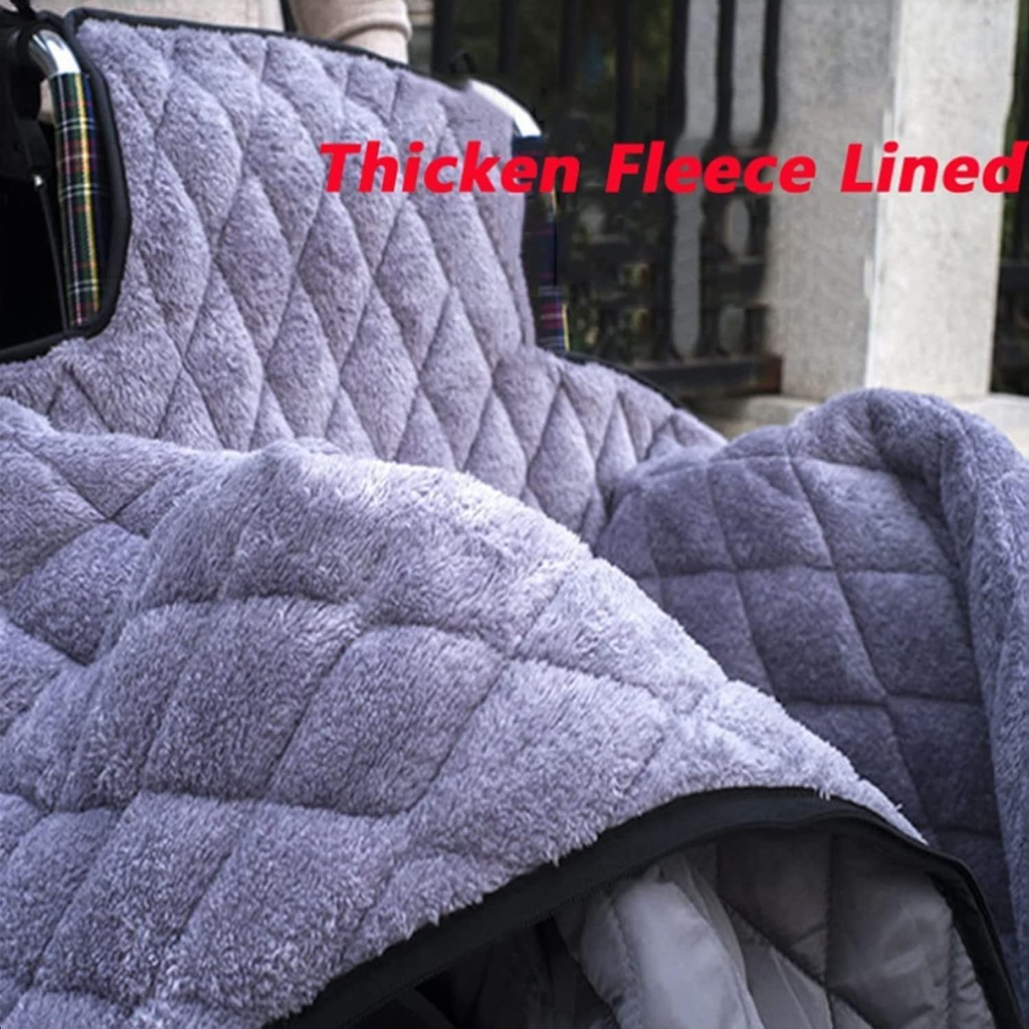 Manta para Silla de Ruedas, Manta para piernas, Resistente al Viento, Forro Polar, acogedora, con Cremallera para la Parte Inferior del Cuerpo.