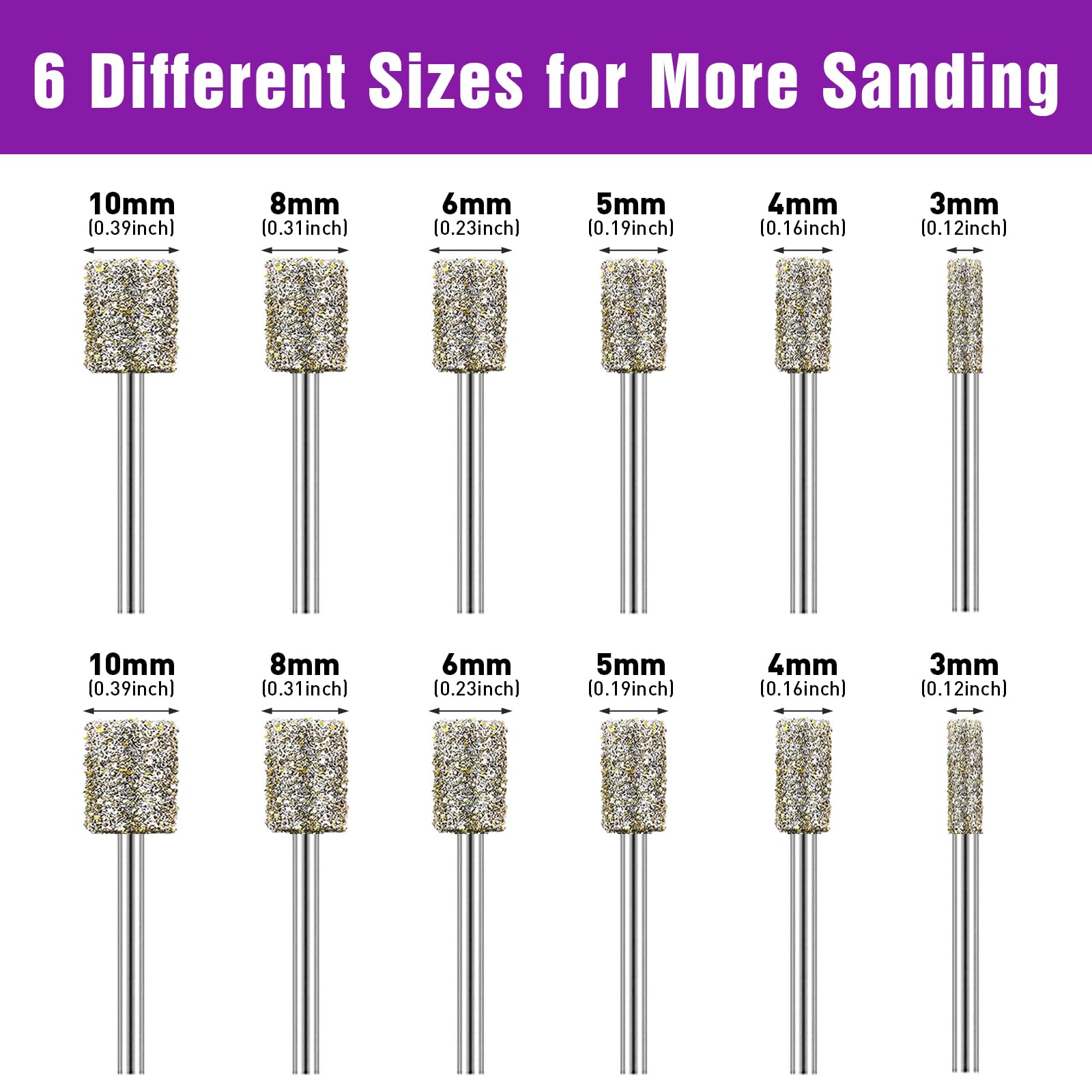 12Pcs Diamond Grinding Bit Set, Grit 50 Stone Carving Set Compatible with Dremel - Image 4