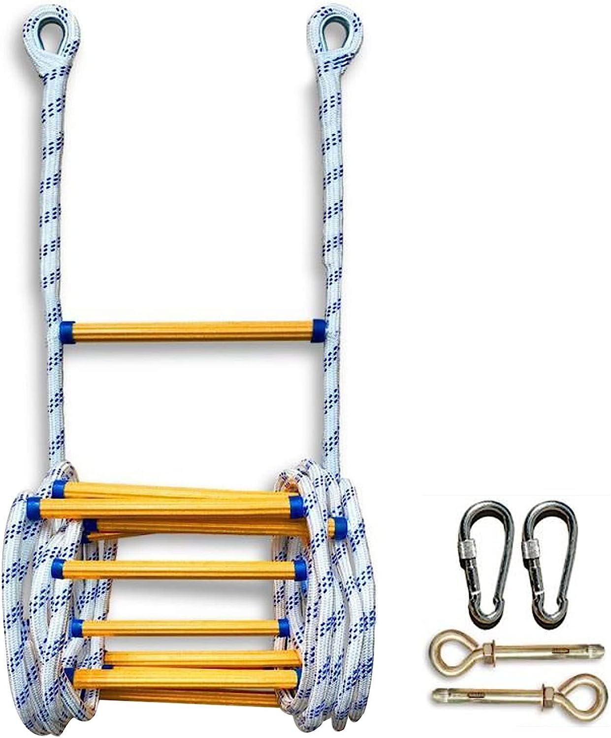 ELzEy Emergency Escape Rope Ladder, Evacuation Life, Reusable, With Hooks And Gloves, Used For Windows And Balconies(59FT/18M)