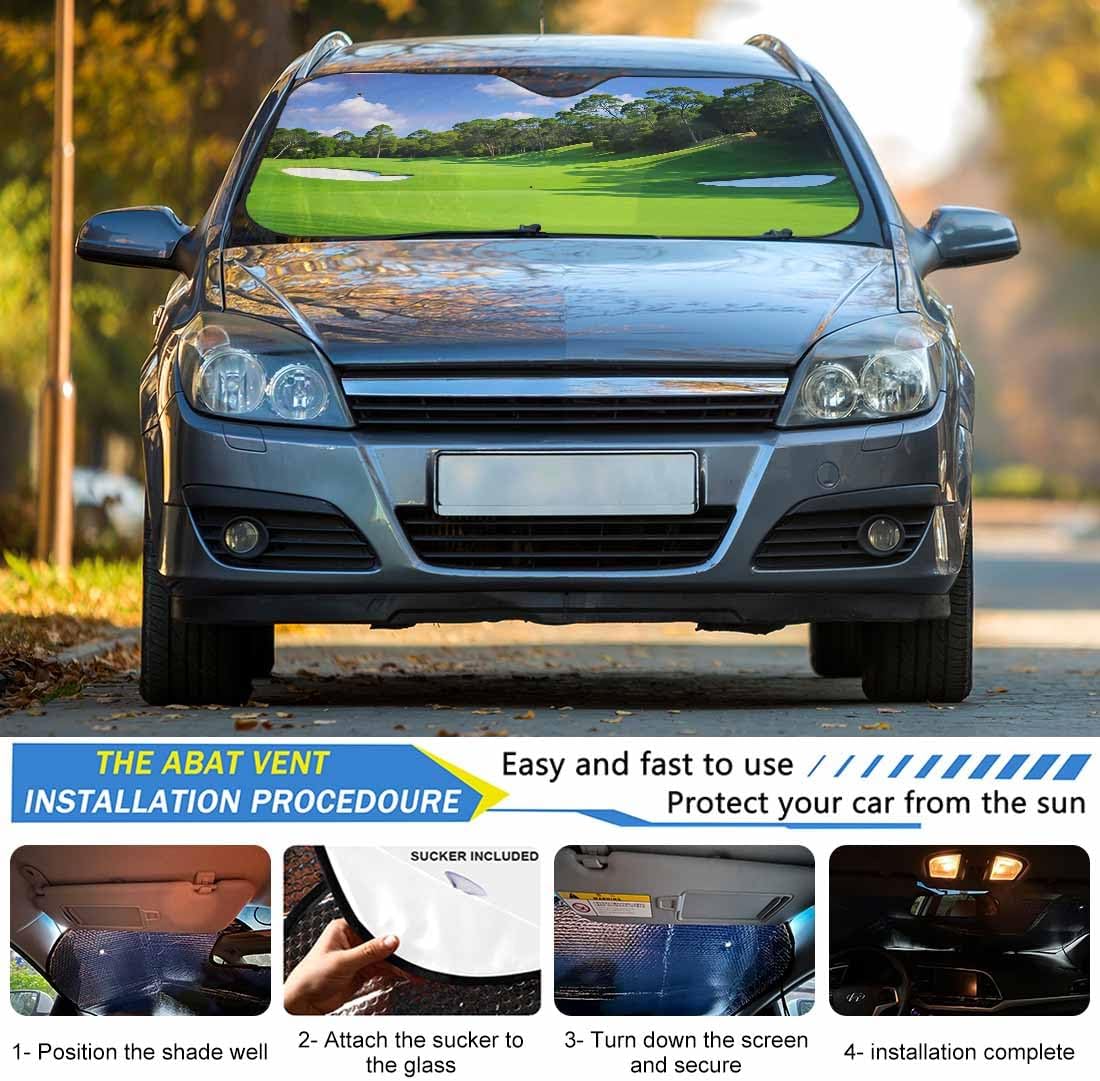 Golf Course Windshield Sun Shade for Car Car Window Shades Car Sun Shade Car Accessories Auto Car Sun Visor image 4