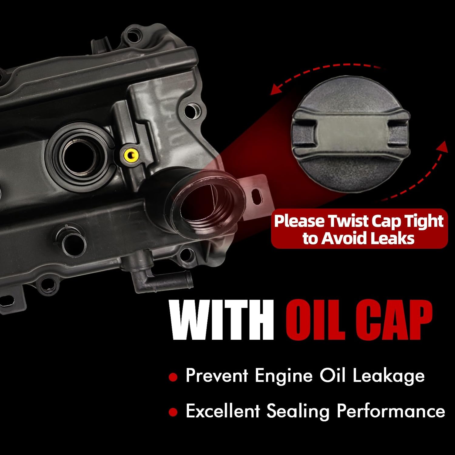 MITZONE Engine Valve Cover with Gaskte and Bolts Compatible with 2008-2018 Nissan 350Z Infiniti G35 Ex35 M35 M35H FX35 Q70 Q50 VQ35HR 3.5L Repalce # 13264-Jk20A 13264-Jk20B