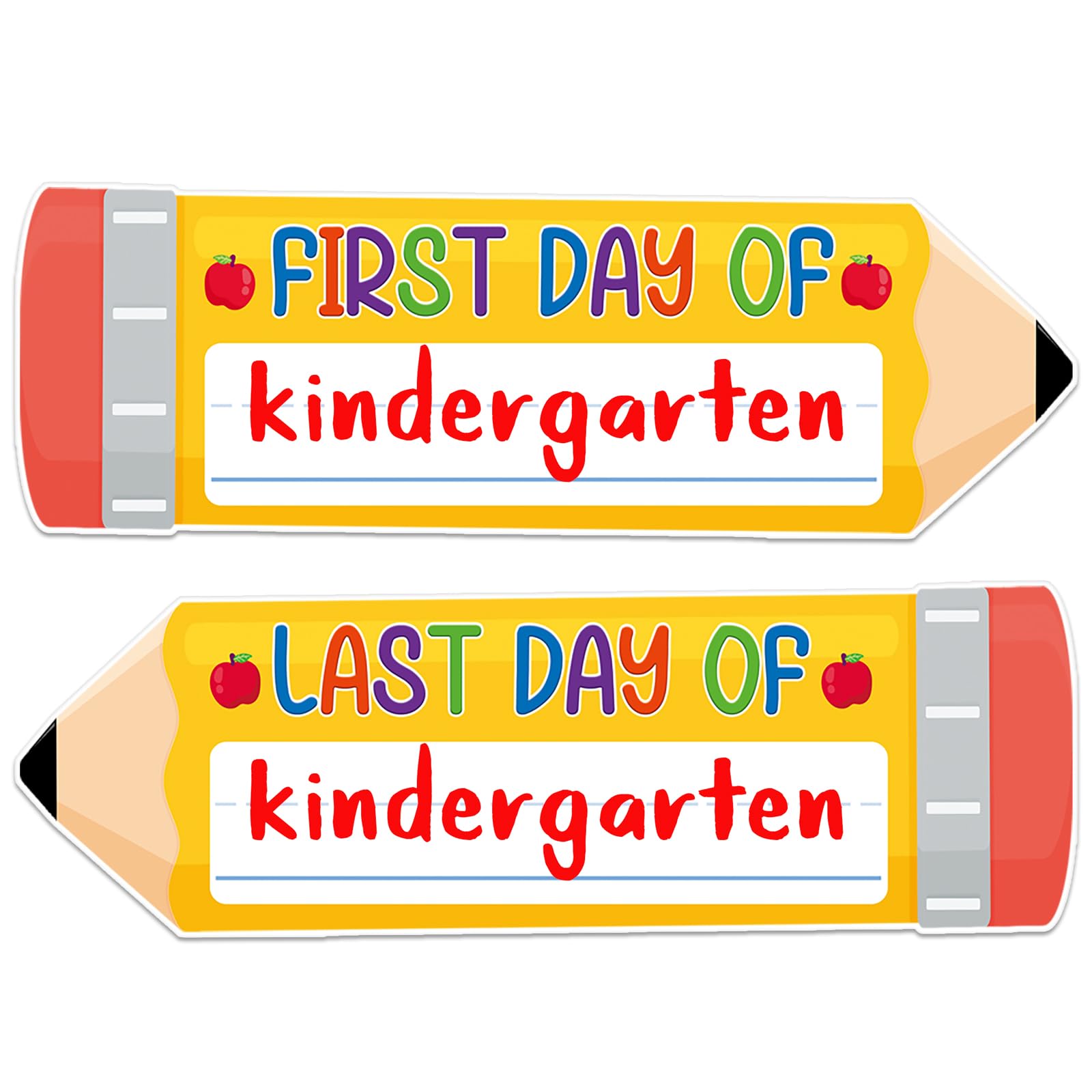 JUESMOS First & Last Day of School Chalkboard for Kids Girls Boys, 4.4"x12.6" Double Sided Pencil Back to School Sign 1st Day of Preschool Kindergarten Board Sign Back to Schools Photo Prop Supplies