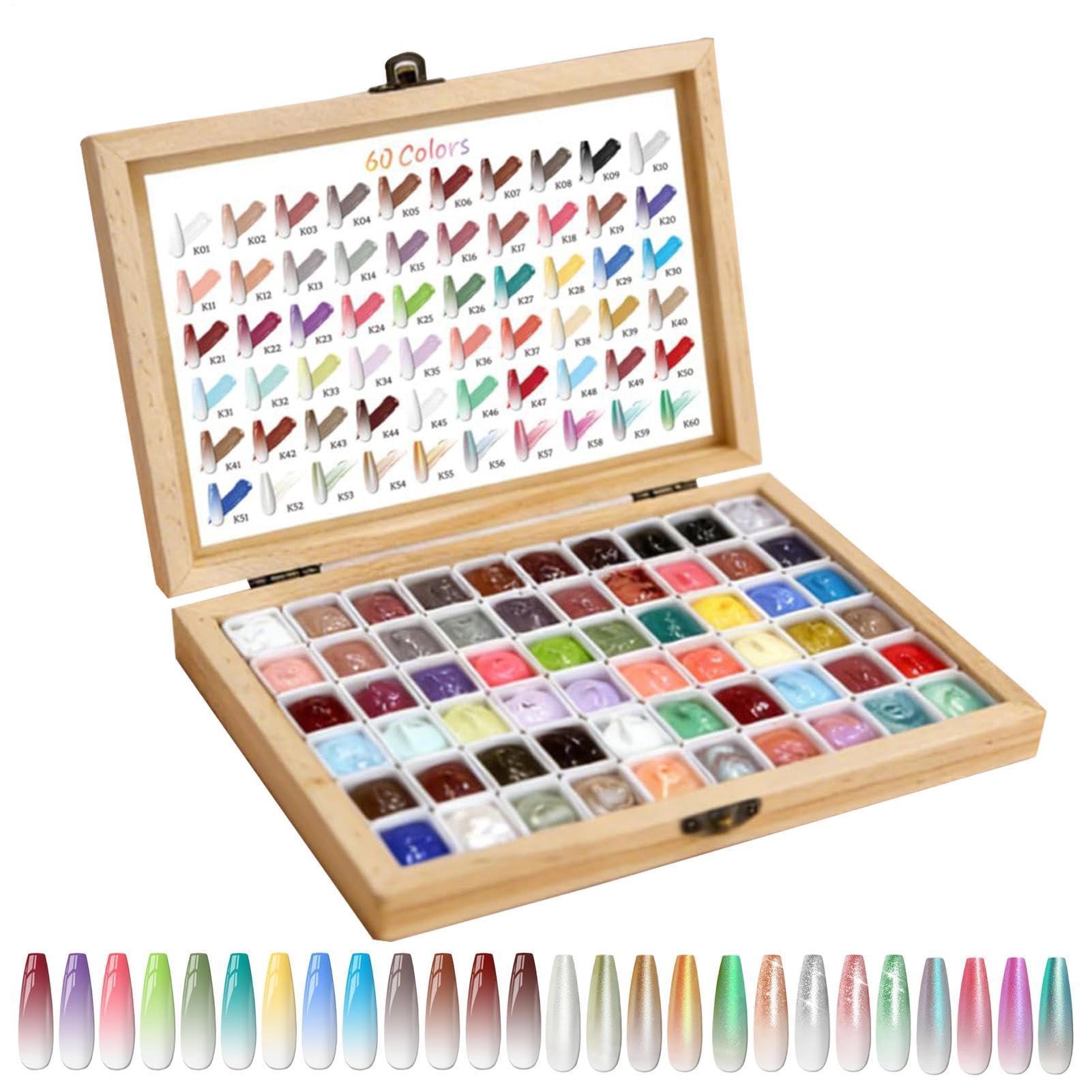 Pat Żel 60-kolorowe akcesoria manicure | paleta z żelem pattingowym do zdobień paznokci W domu, salonie, na przyjęciach, urodzinach, ślubach, wakacjach, do