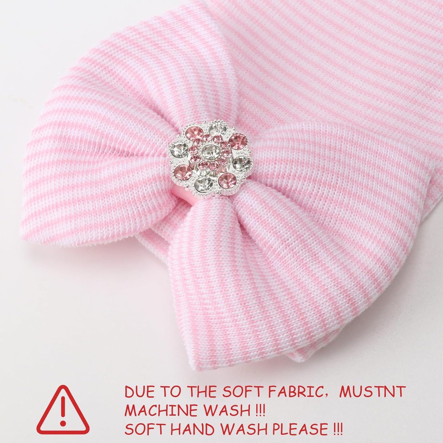 BQUBO Newborn Baby Caps Mittens for Baby Girls Baby Hats Scratch Mitten Gloves Set Soft Hospital Hat Infant Hats with Bow - Image 4