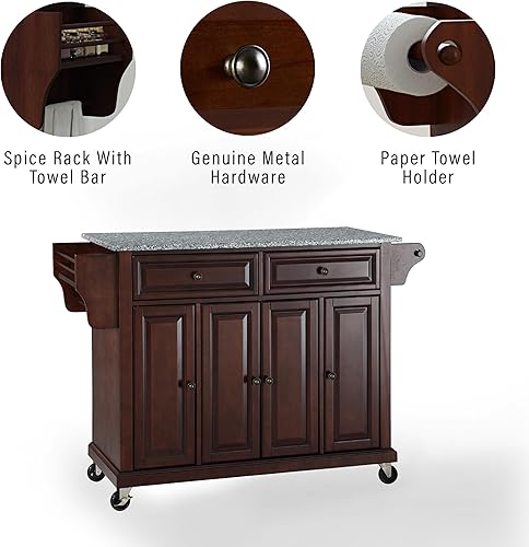 Vista 13 de Crosley Furniture isla de cocina con ruedas, Madera, Blanco