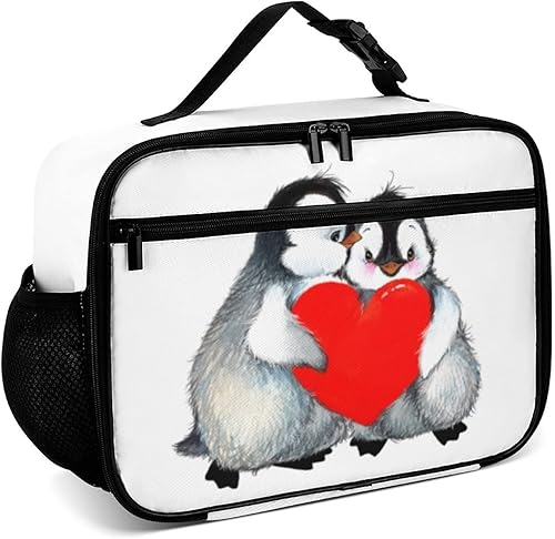 Lonchera reutilizable con diseño de pingüinos, bolsa de almuerzo aislada, lonchera para comida y alimentos, bolsa de mano para mujeres, niños,