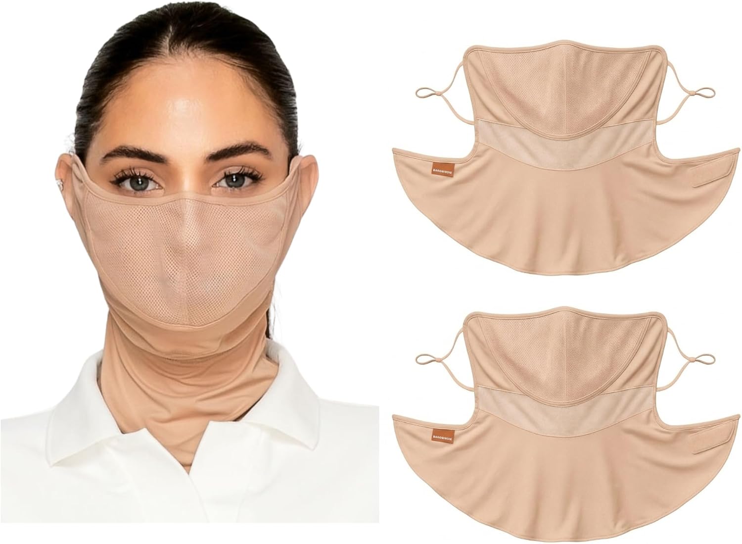 Cooling Face Mask Bundle 2 Pack UVA UVB 99.9% Block Made in KOREA UV Protection Sports Golf Driving Gardening