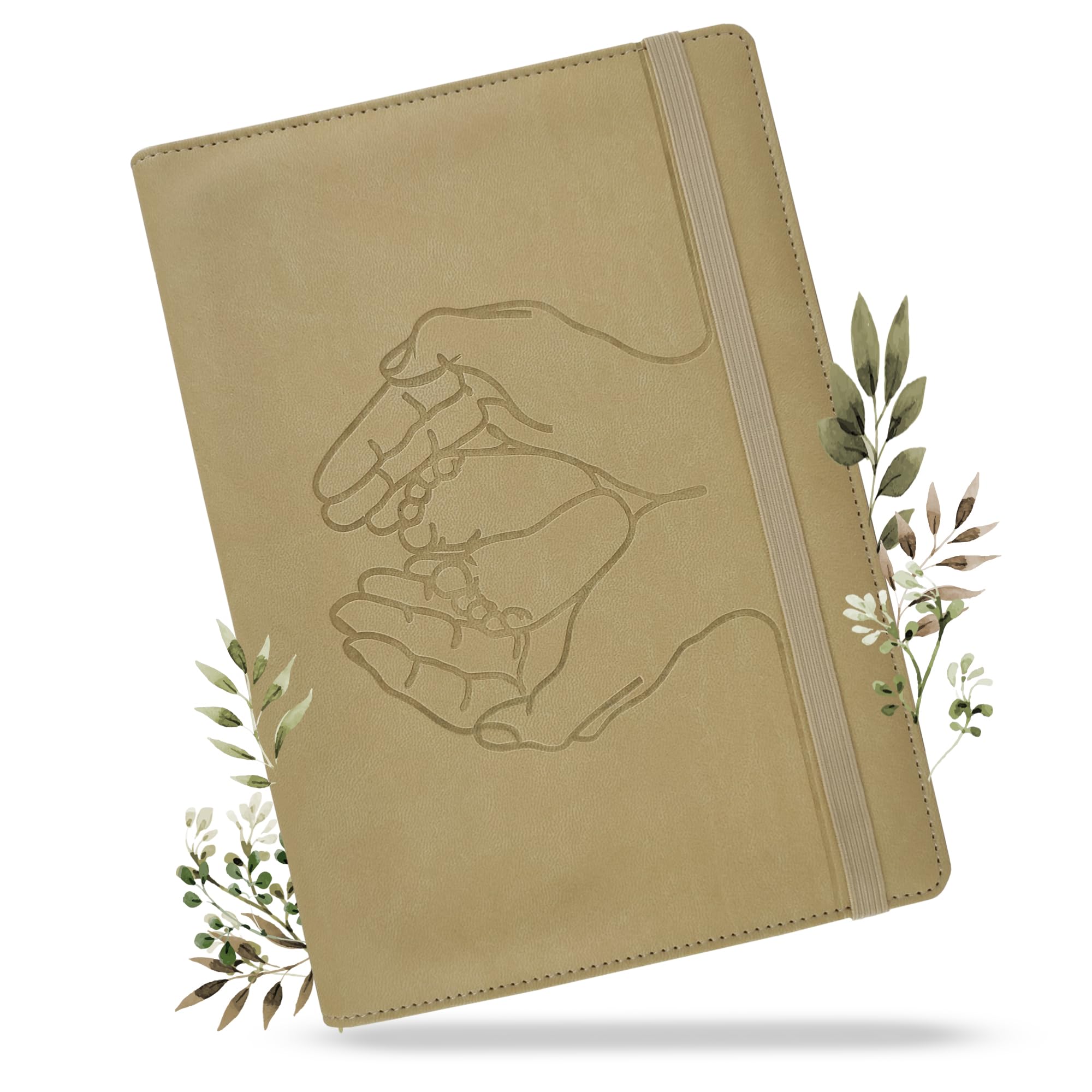 Bokshi | Mutterpasshülle U-Heft Hülle Impfpasshülle in einem | All-in-One Dokumenten Organizer aus Premium PU-Leder | Stilvolle Mappe für Schwangere | Geschenk zur Geburt (Beige)