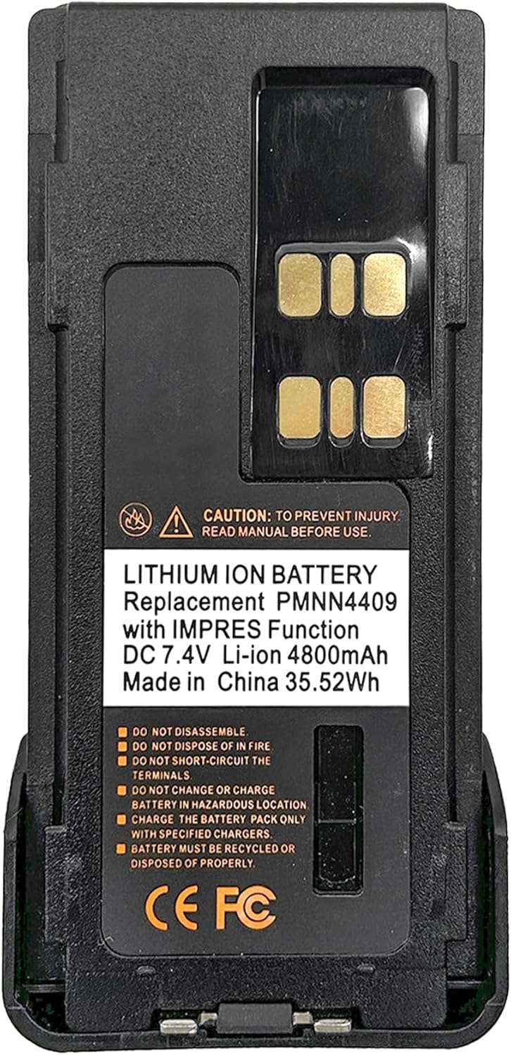 High Capacity PMNN4409 PMNN4409AR IMPRES 7.4V 4800mAh Li-Ion Battery Compatible with XPR7550 XPR7550e XPR7580 XPR7580e XPR7350e XPR3300 XPR3300e XPR3500e APX1000 APX3000 APX4000