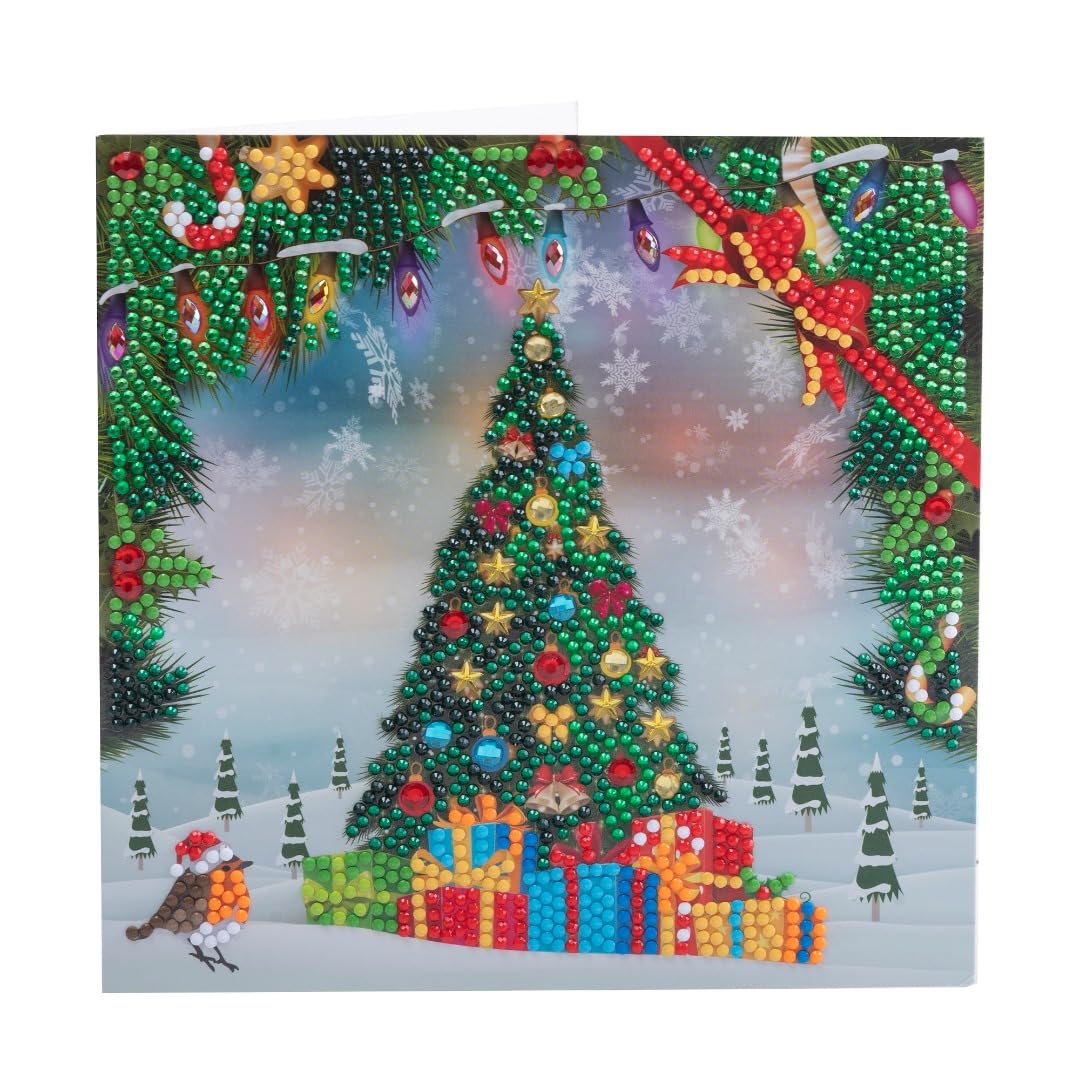 Green Craft Buddy - Crystal Art -Festive Tree - Crystal Art Card 18X18cm