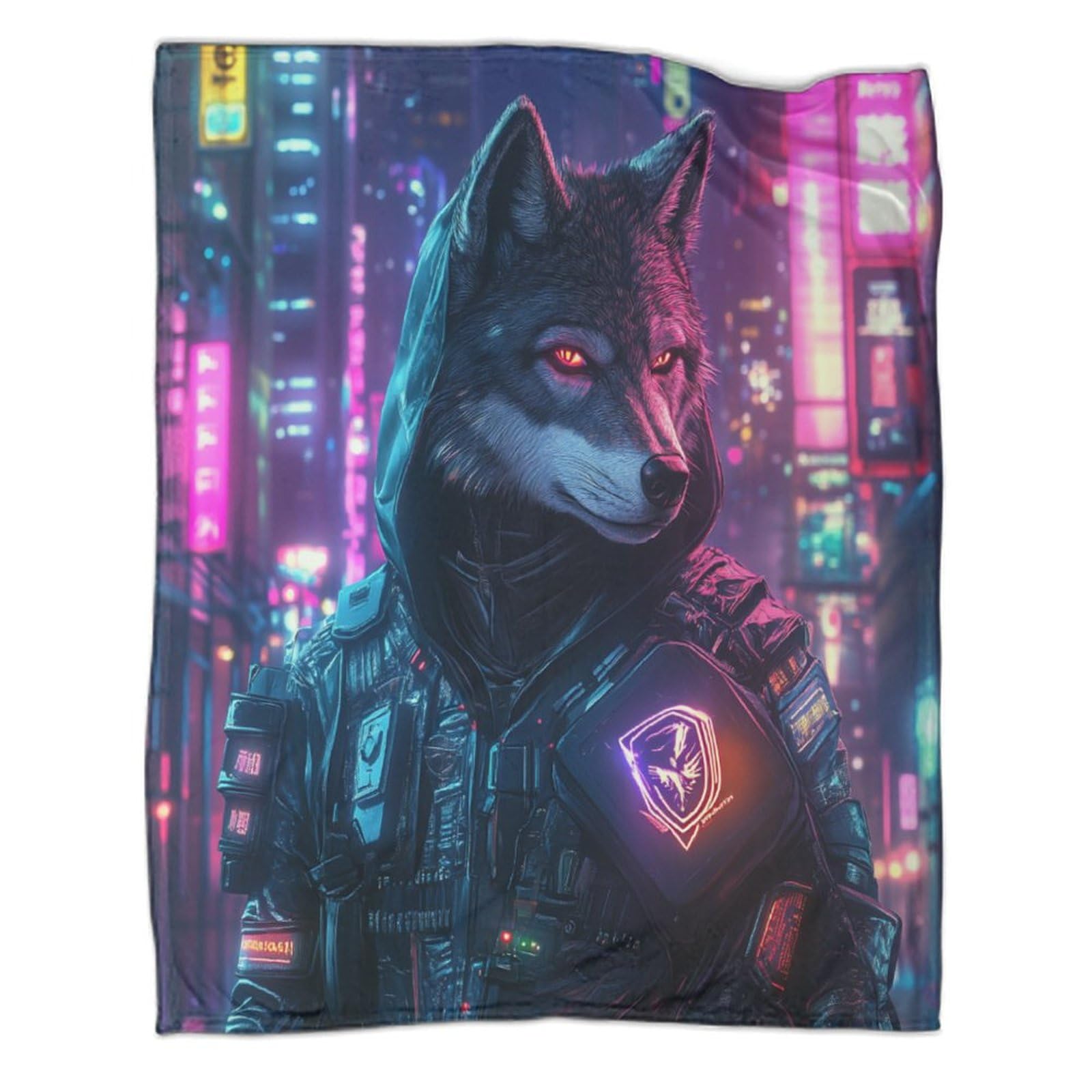 Couverture polaire loup-garou en flanelle de lit chaude 200x230 cm
