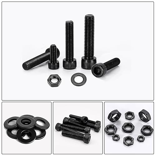 Miniatura 6 de Surtido de pernos métricos M2 M3 M4 M5, acero de aleación de grado 12.9, tornillos de máquina de cabeza hexagonal chapados en zinc negro, tornillos