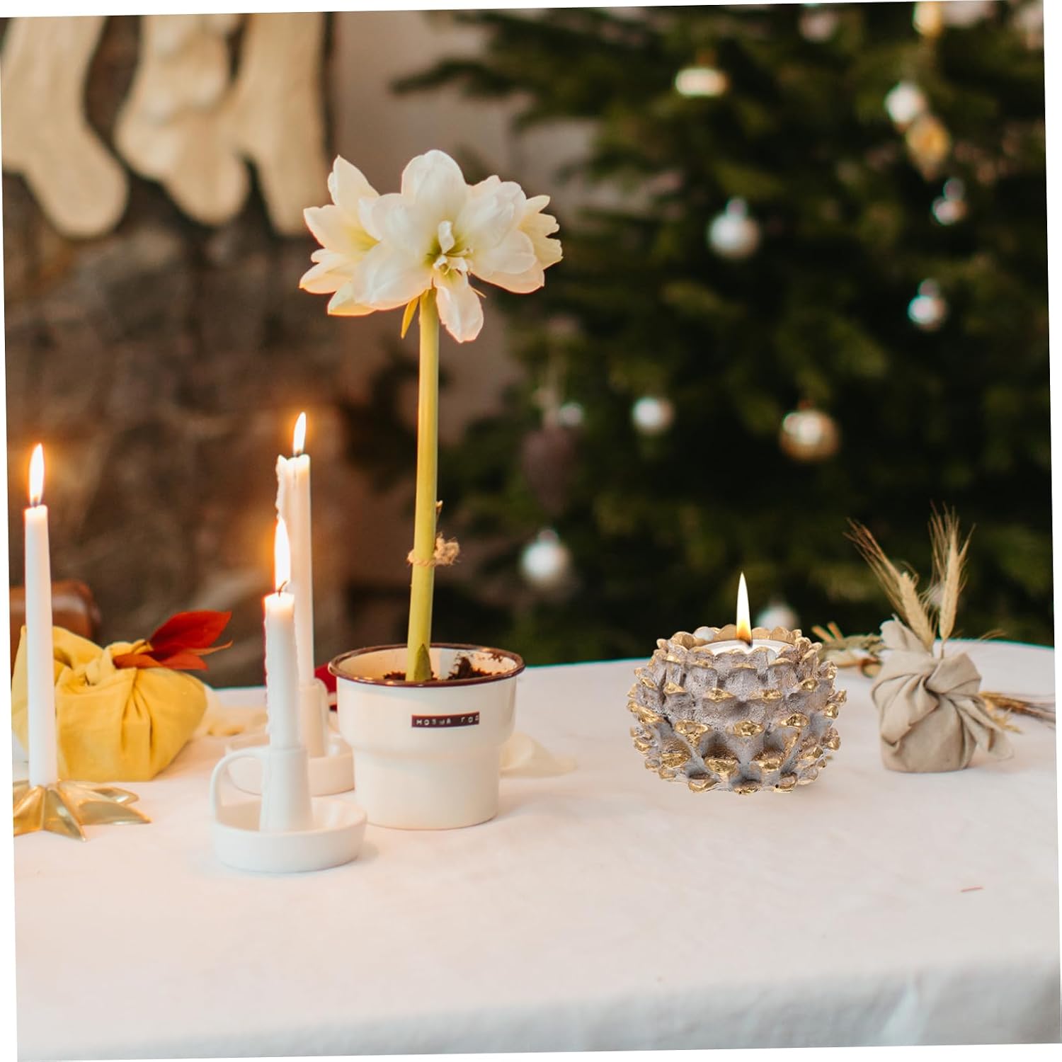Candle Pinecone Resin Craft Vintage Pinecone Candle Holder Christmas Decor Table Accessory