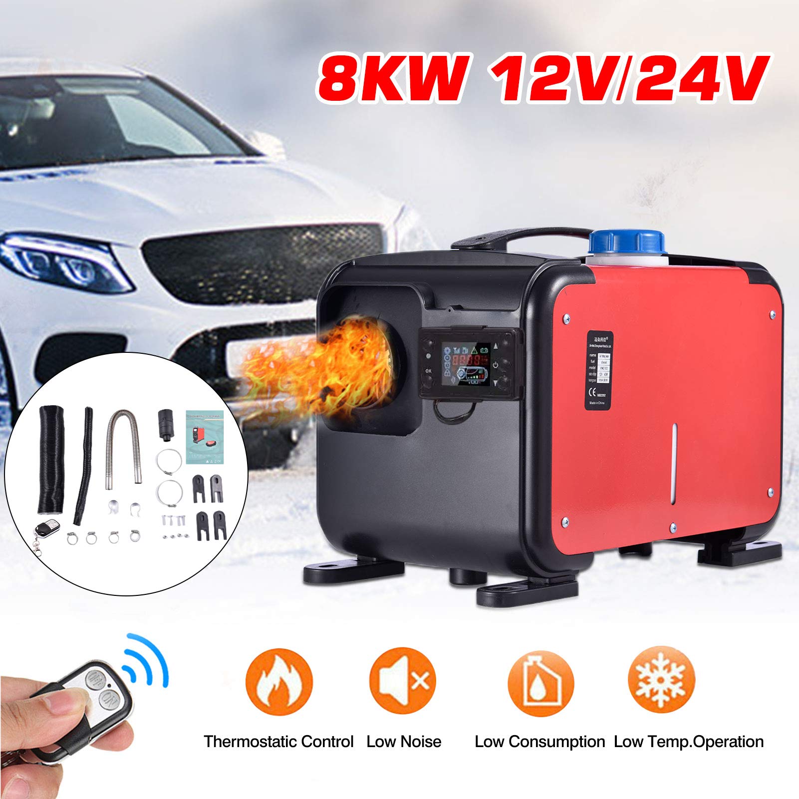 Amazon | ffヒーター 車載ヒーター 1-8KW 12V / 24V 軽油 エア