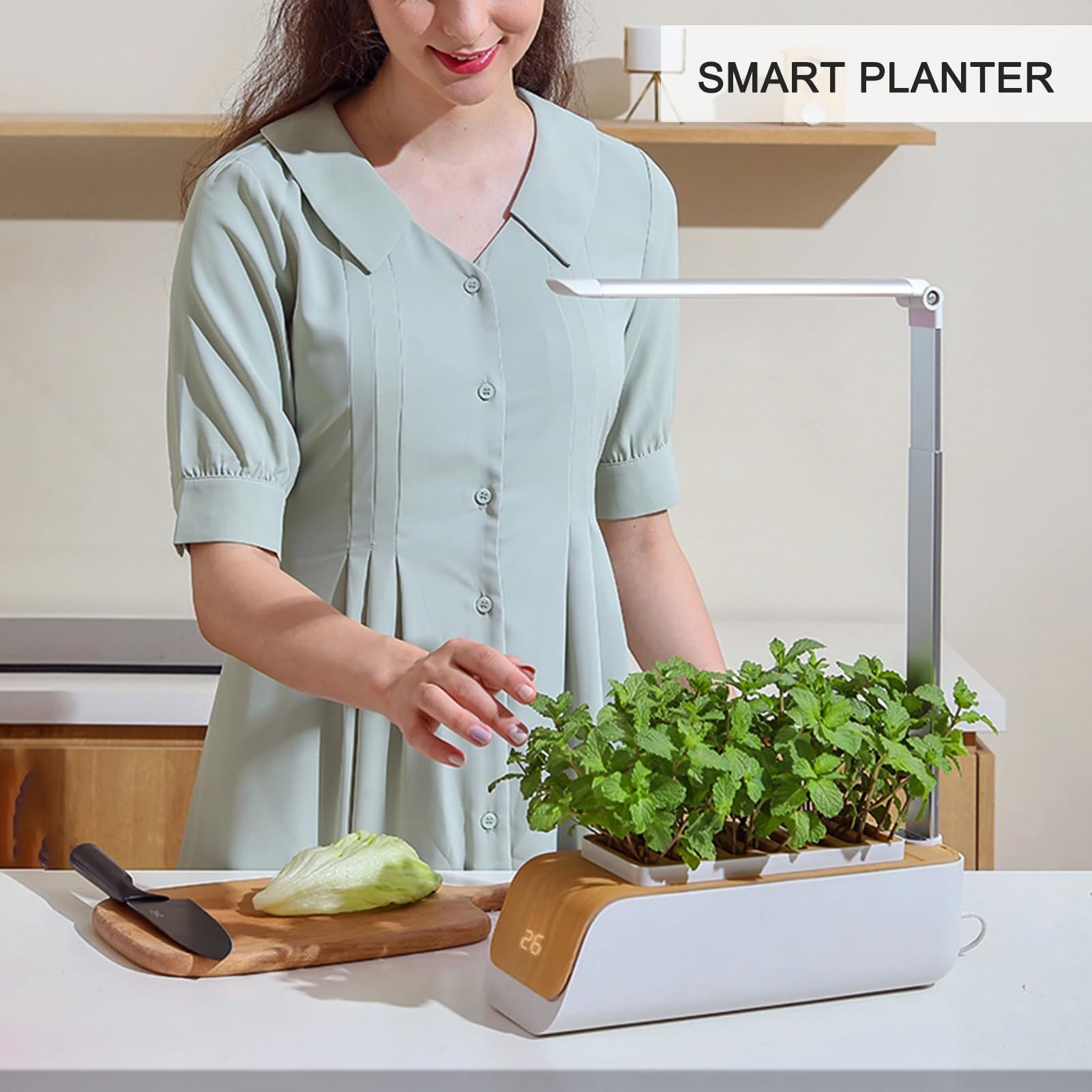 Sistema de cultivo hidropónico, kit de jardín de hierbas para interiores con LED de espectro completo, altura ajustable para balcones interiores del hogar