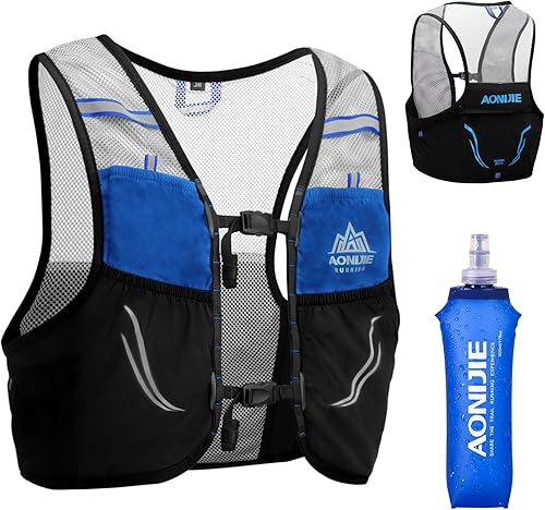 Vista 9 de Azarxis Hydration Vest 2.5L Trail Pack Running Marathon Race Backpack Daypack for Outdoors Hiking Biking #01 Negro - Solo chaleco para correr
