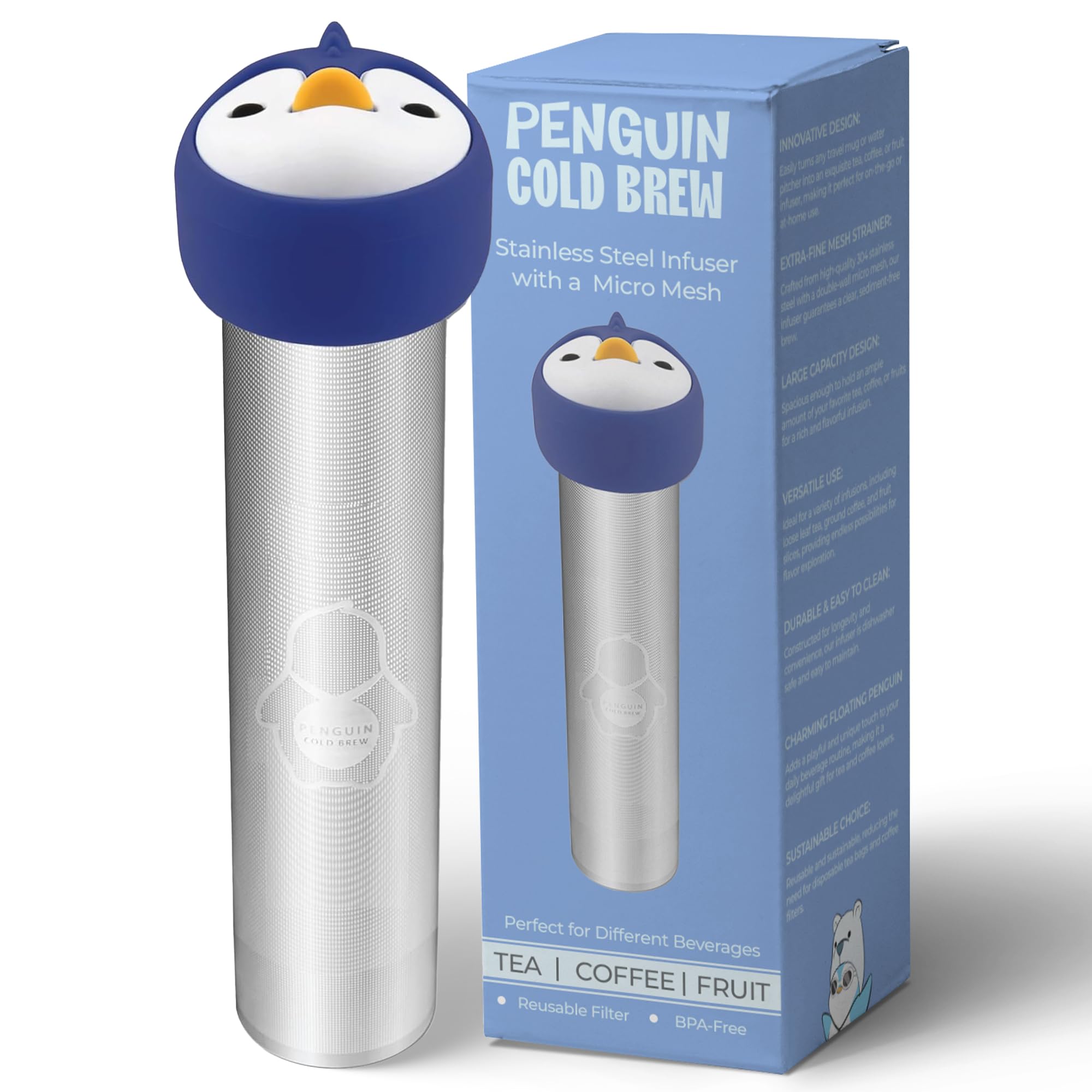 Tea Infuser Baskets - Stainless Steel Strainers for Loose Leaf Tea and Coffee - Extra Fine Metal Micro Mesh Steeper - Reusable, Travel-Friendly(Large Capacity for Pitchers)