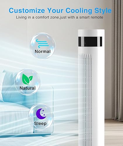 Miniatura 5 de Ventilador de torre con control remoto, ventiladores de torre de enfriamiento que soplan aire frío para dormitorio oficina, ventilador de piso