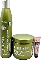 Vista 1 de Firenze Professional Champú restaurador de cutículas 10.1 fl oz/10.1oz Tratamiento de máscara 13.5 fl oz/ 13.5 oz - Brillo de labios estrellado