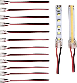2Pin 10mm Strip & Wire Led Strip Light Connector for 10mm Width COB/SMD Single Color Led Strip