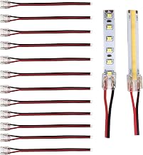 2Pin 8mm Strip & Wire Led Strip Light Connector for 8mm Width COB/SMD Single Color Led Strip