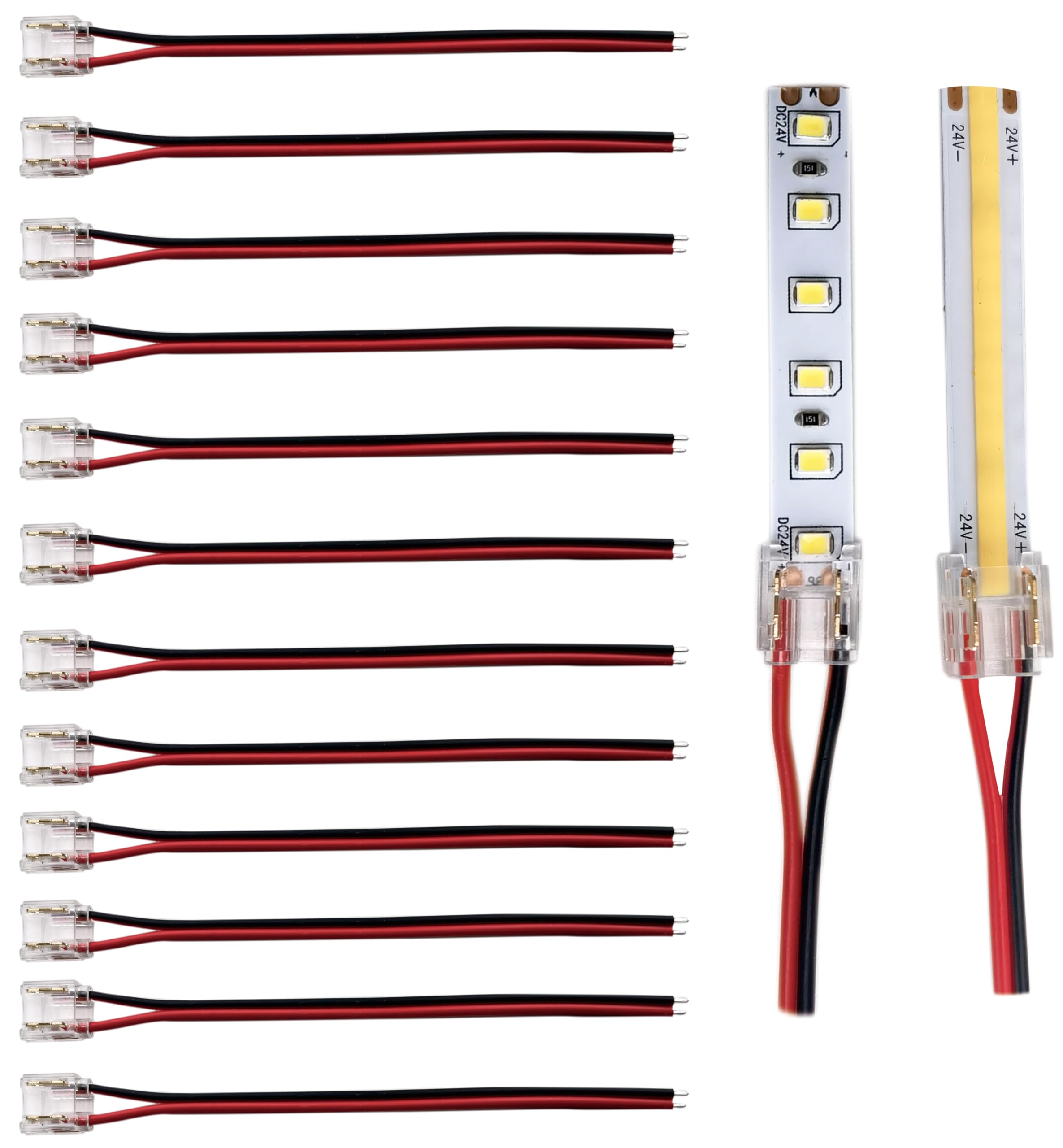Photo 1 of SWOTU 2Pin 10mm Strip & Wire Led Strip Light Connector for 10mm Width COB/SMD Single Color Led Strip