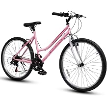 Ecarpat Girls Womens 24/26 Inch Mountain Bike, 21 Speed Summer Travel Gifts Bicycles, Female V-Brake Outdoor Cycling Commuting City Bike to School Work