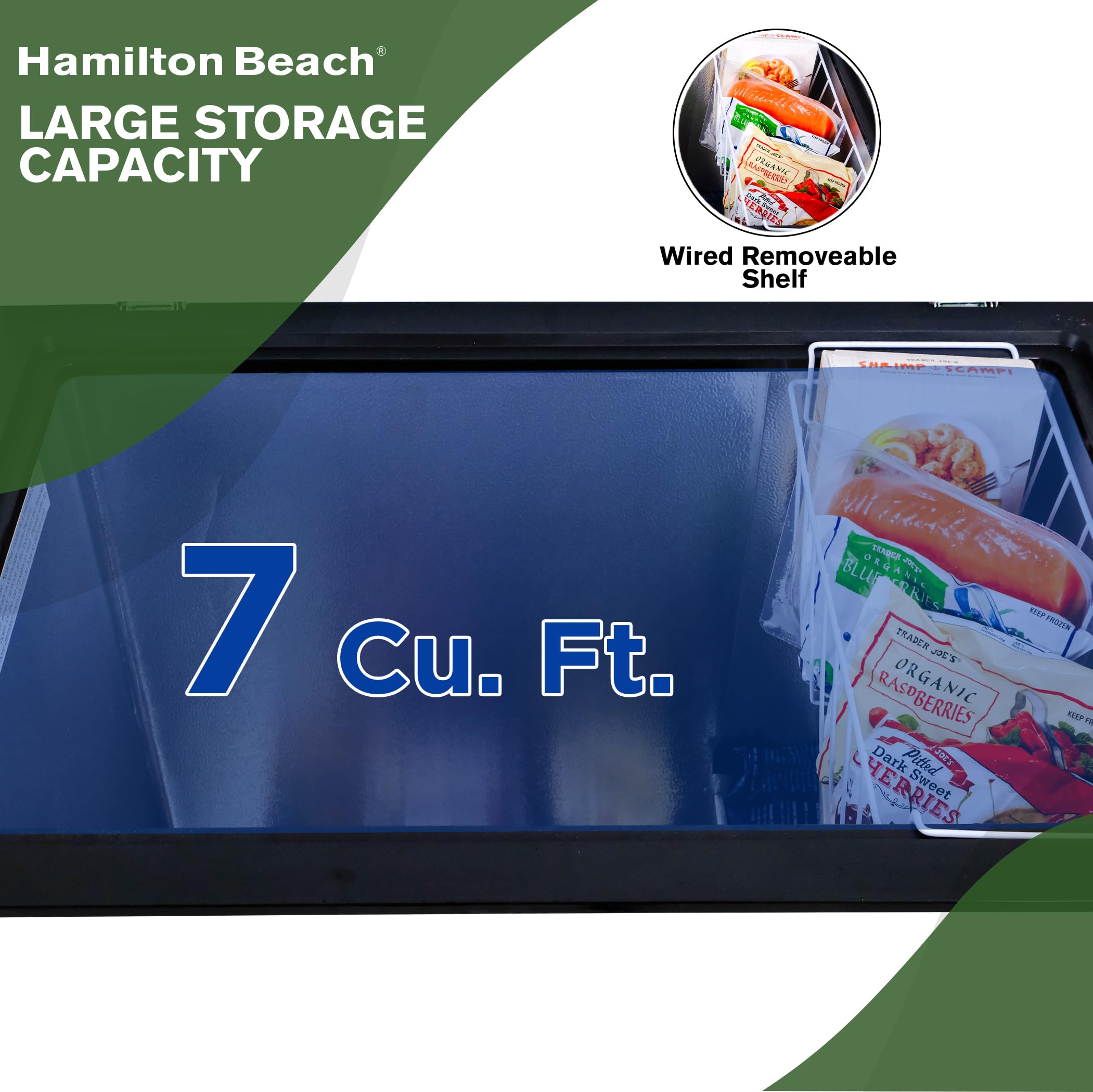 Hamilton Beach, Hbfrf713 Chest Deep Freezer, 7 Cu. Ft. Capacity, Granita Rugged Design-Adjustable Thermostat-Removable Vinyl Coated Wire Basket-Easy Defrost Drain on Fridge.com - View 5