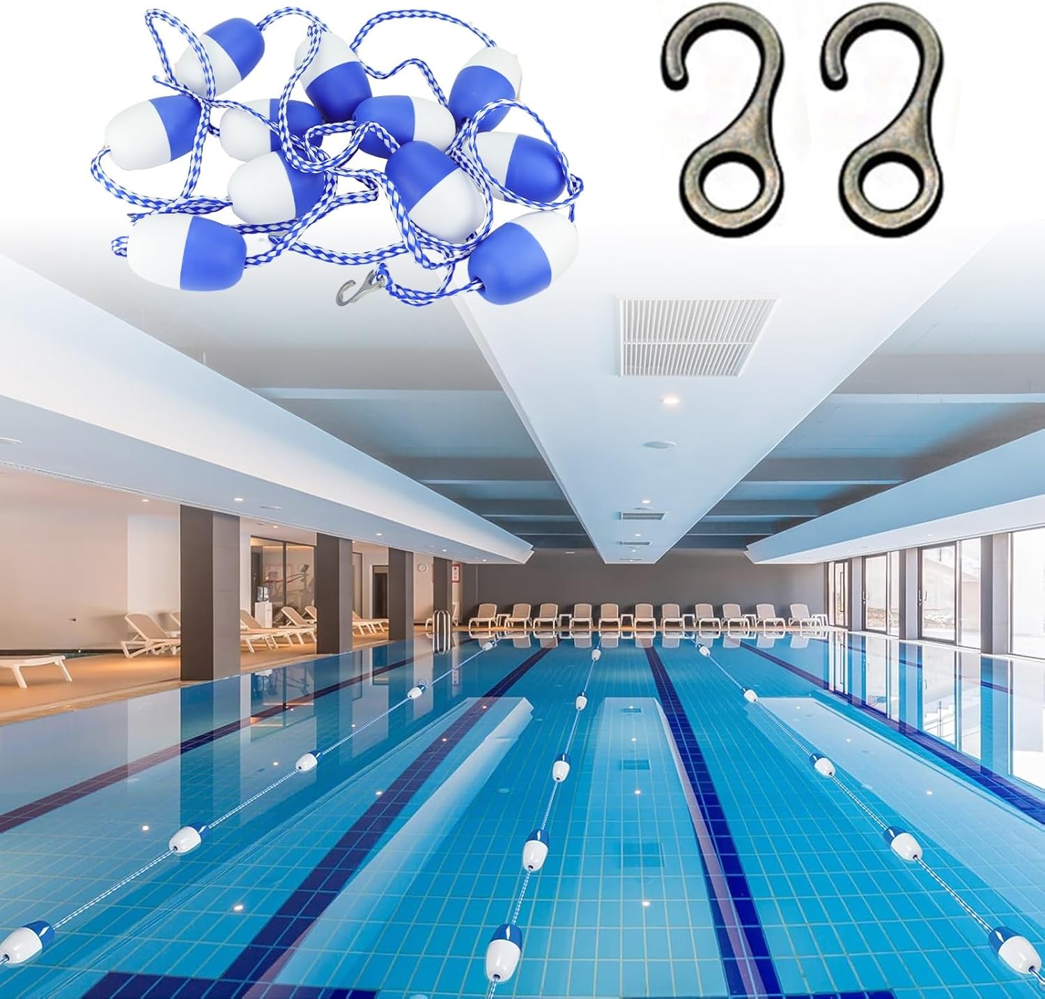 Durable Pool Safety Float Line Divider - Bi-Tone Swimming Lane Markers for Kids & Adults, Enhance Pool Organization, Safety & Fun