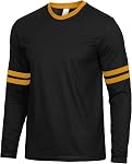 Decrum Mens Long Sleeve Shirts - Casual Crew Neck Full Sleeves Ringer Tee Men