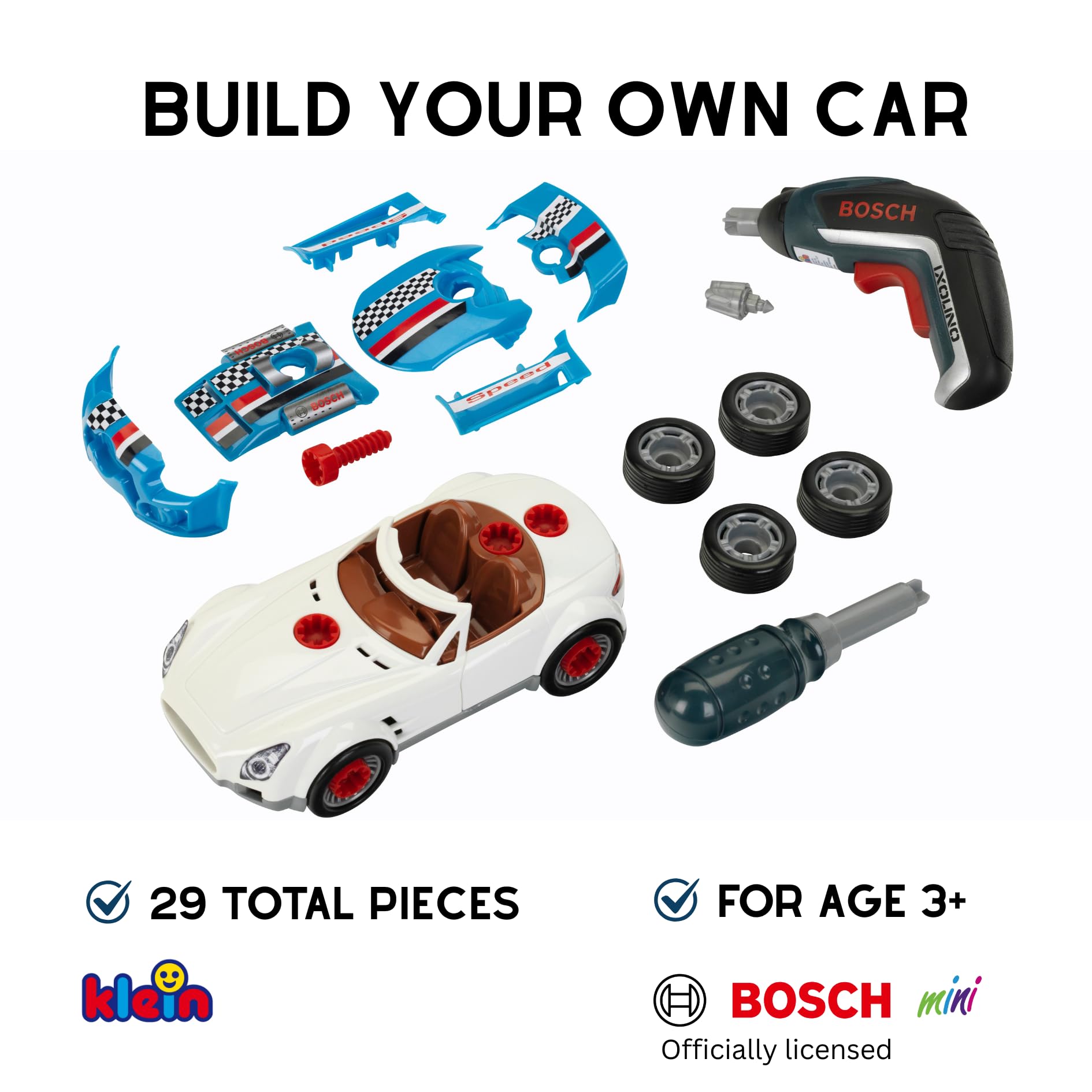 Amazon.com: Klein Theo Bosch Car Tuning Set Premium Toys for Kids